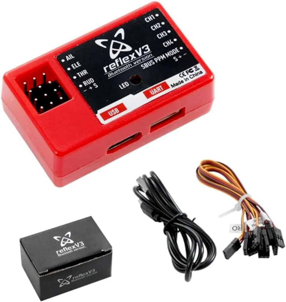 کنترل از راه دور تثبیت کننده ژیروسکوپ کنترلر پرواز FMS Reflex V3 برای هواپیمای RC بال ثابت
