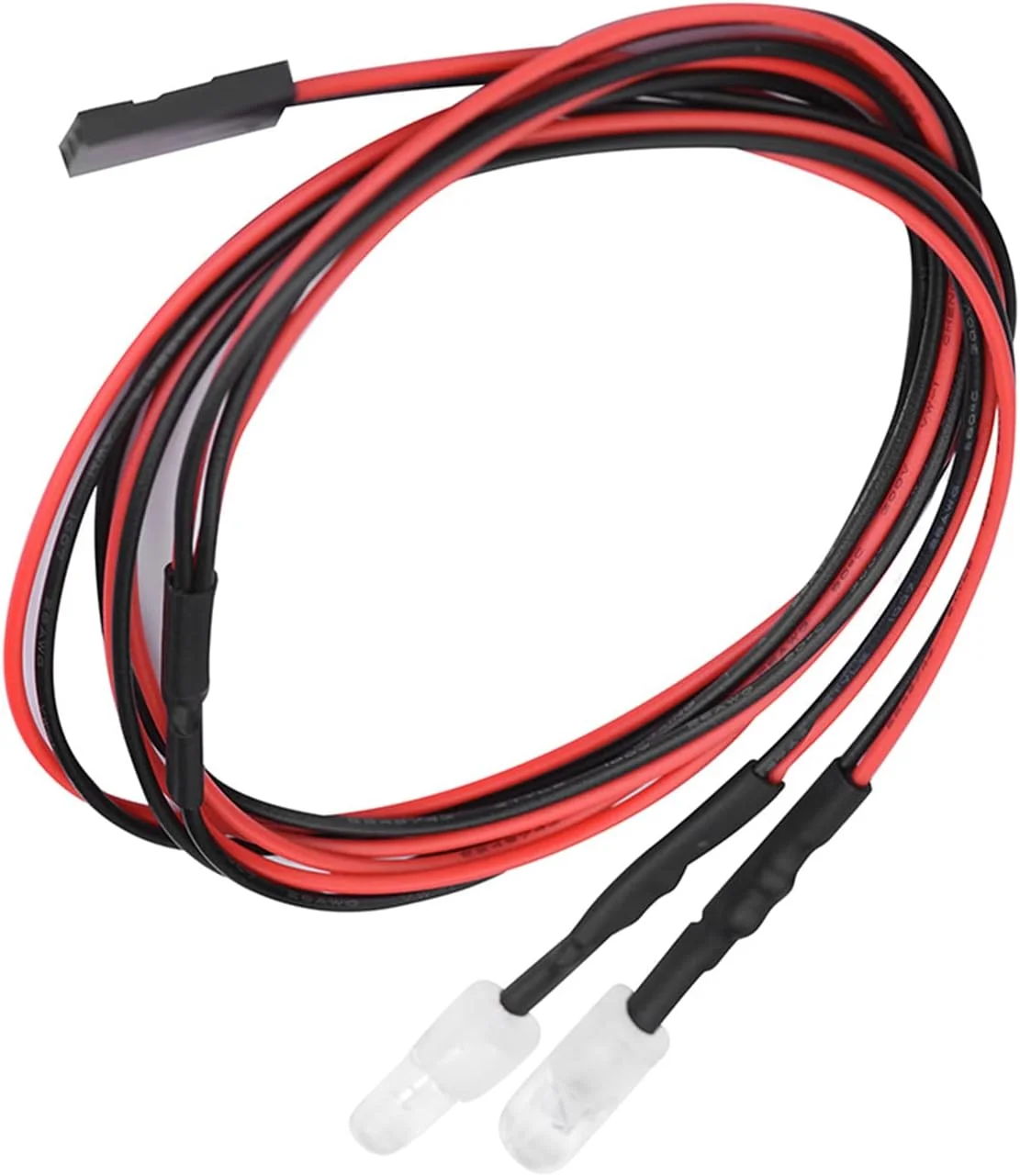 چراغ‌های جلوی آرسی شبیه‌سازی عمومی برای ماشین مدل 1/10، چراغ‌های ال‌ای‌دی با عمر طولانی، سیم مشکی/قرمز، مناسب برای پروژه‌های DIY ماشین آرسی، اندازه ال‌ای‌دی 0.5 سانتی‌متر، بسته 2 عددی چراغ (چراغ قرمز شماره 12)