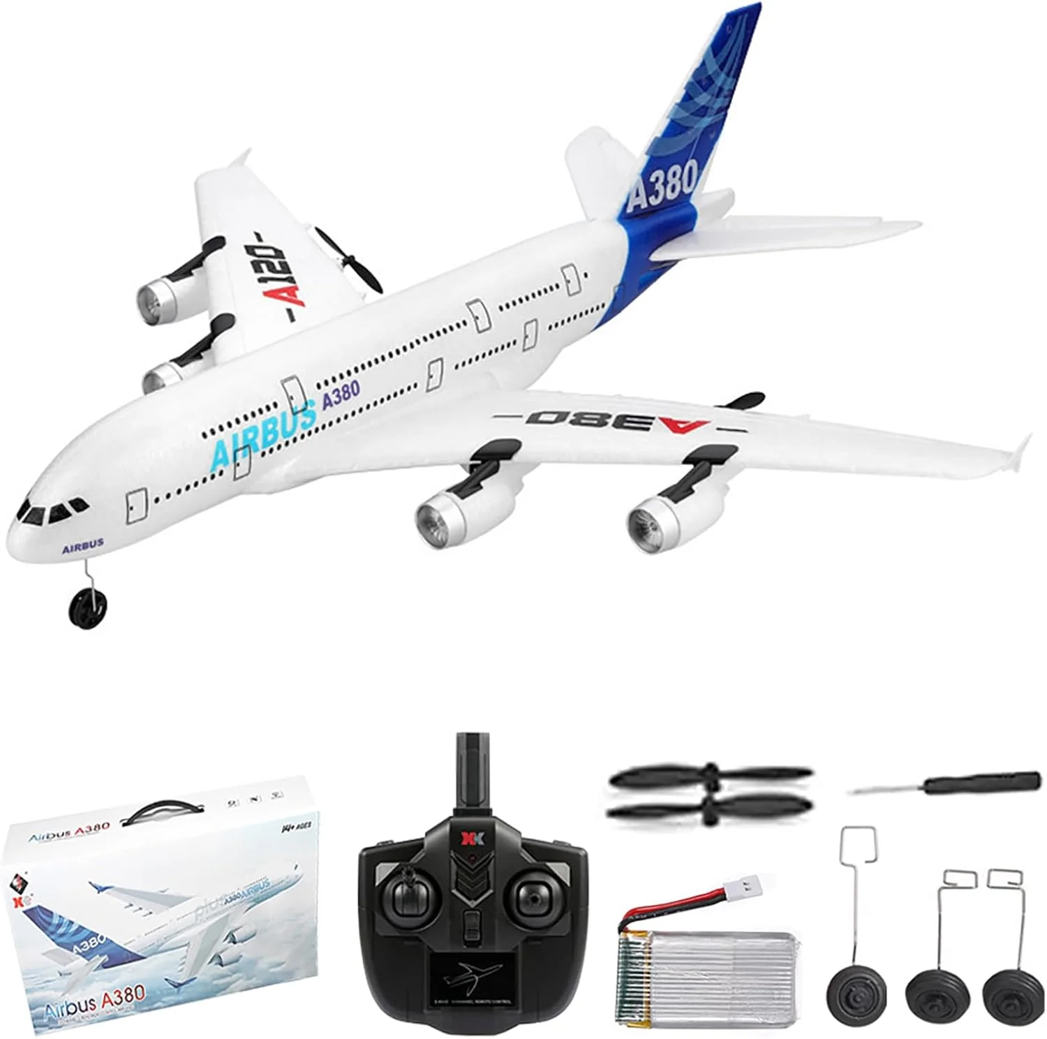 هواپیمای کنترلی GoolRC، مدل هواپیمای WLtoys XK A120 A380، هواپیمای کنترلی 3 کاناله 2.4G، هواپیمای مدل EPP با بال ثابت RTF اسباب بازی برای کودکان و بزرگسالان