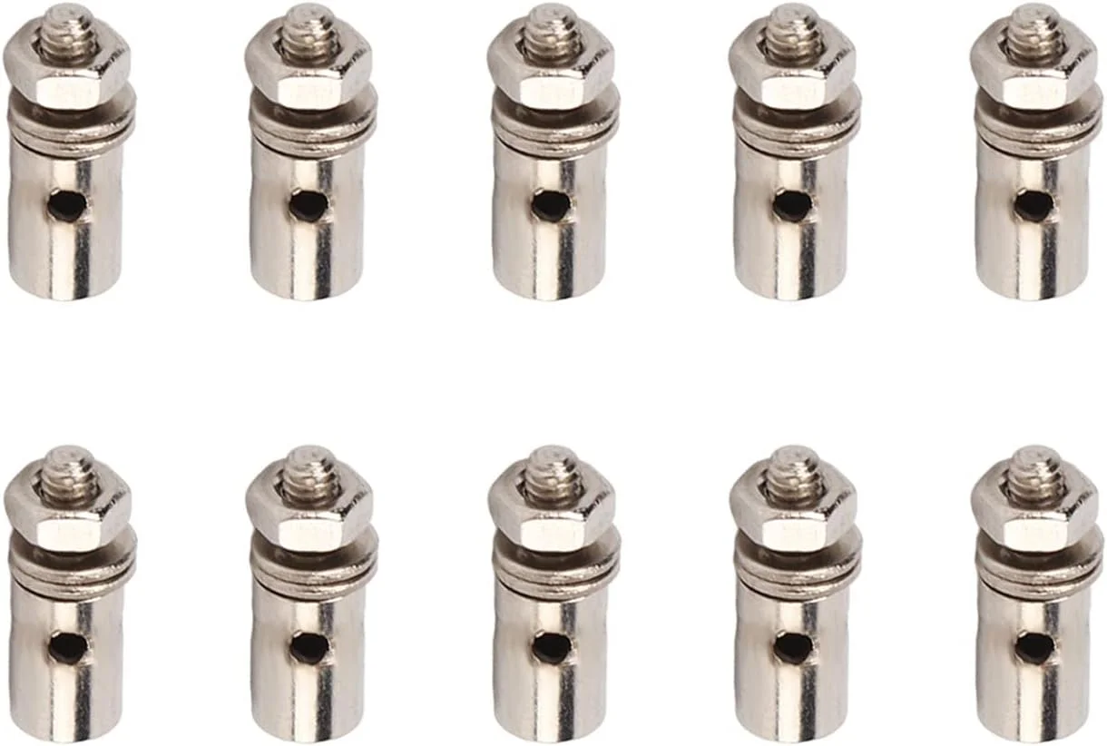 اتصال دهنده میله فشاری سروو قابل تنظیم عمومی، قطعات هواپیمای مدل RC، ست 10 عددی استاپر اتصال فولاد ضد زنگ 1.3 میلی متری، برای سطوح کنترل هواپیمای مدل