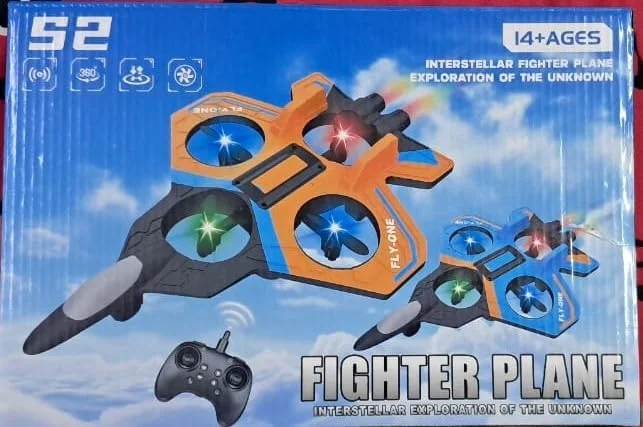 هواپیمای جنگنده کنترلی S1/S2 قرمز با چراغ های LED، هواپیمای کنترل از راه دور با چرخش 360 درجه، گلایدر فوم EVA 28.5 سانتی متری، حفظ ارتفاع، کنترلر بی سیم برای سنین 14 سال به بالا