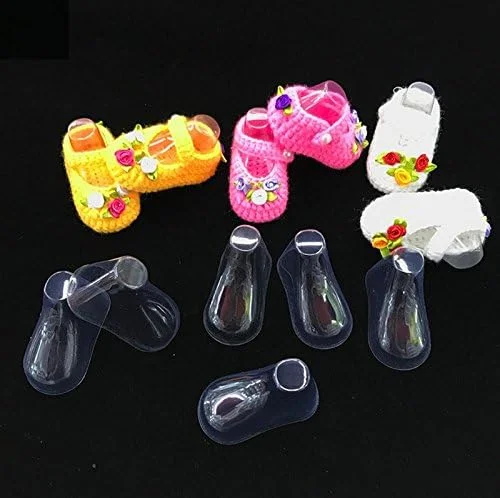 مولنسیور 50 عدد / 25 جفت قالب پلاستیکی شفاف پا نوزاد برای نمایش جوراب، پاپوش و کفش کودک، استند نگهدارنده و شکل دهنده، مناسب فروشگاه و استفاده خانگی (10 سانتی متر)