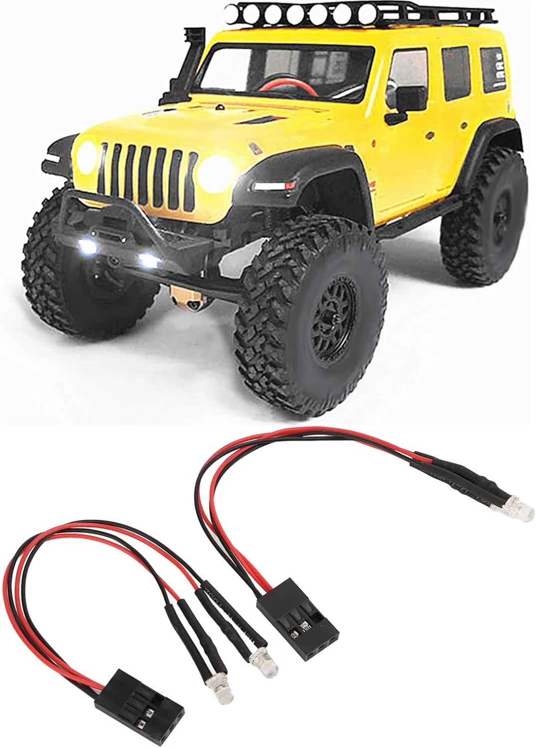 چراغ های ال ای دی خودرو Cryfokt، عملکرد پایدار و بادوام برای Axial Scx24 1/24 1/18 RC نور سفید برای علاقه مندان