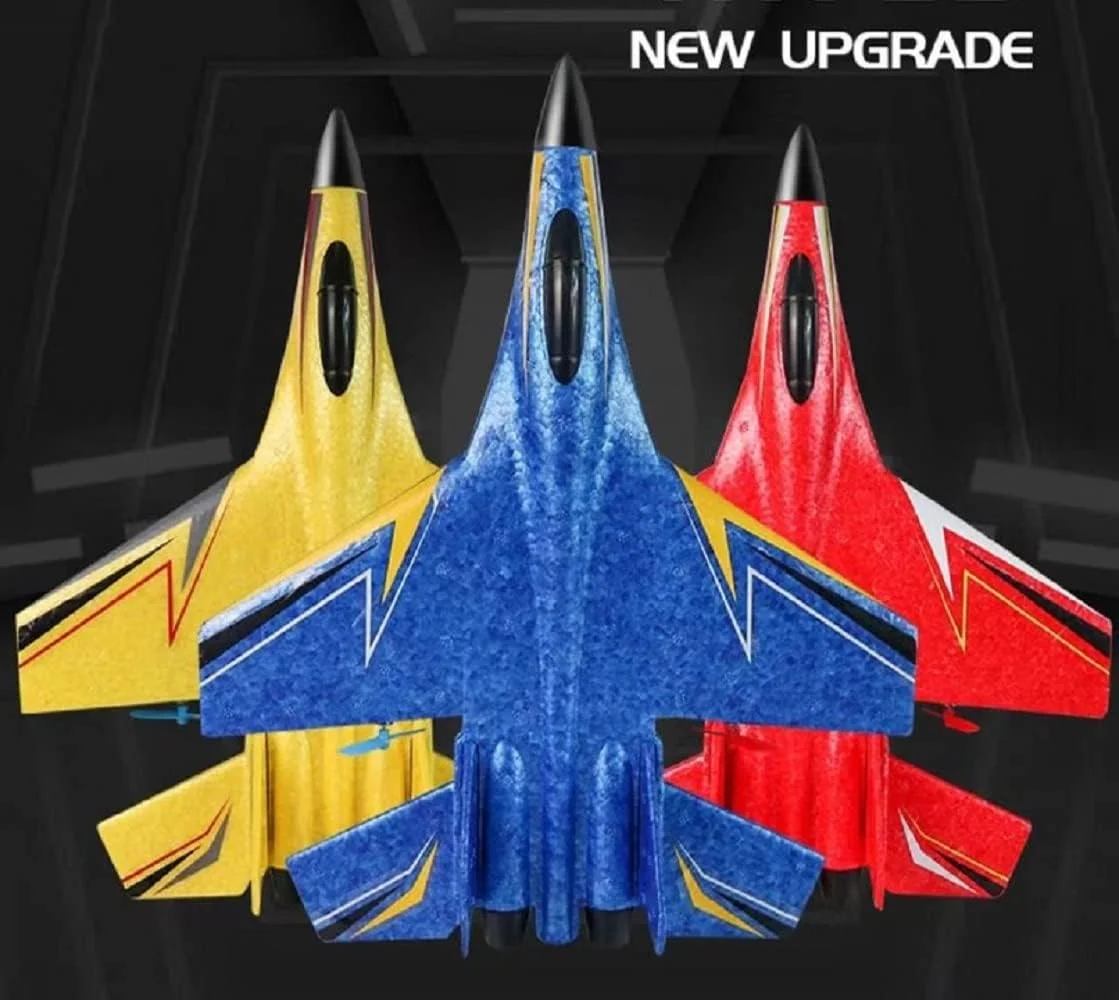 هواپیمای کنترلی اردک Aquard - هواپیمای کنترلی چند جهته با ژیروسکوپ هوشمند، هواپیمای RC با دماغه سیلیکونی ضد برخورد، گلایدر RC با باتری بادوام برای کودکان و بزرگسالان (آبی)