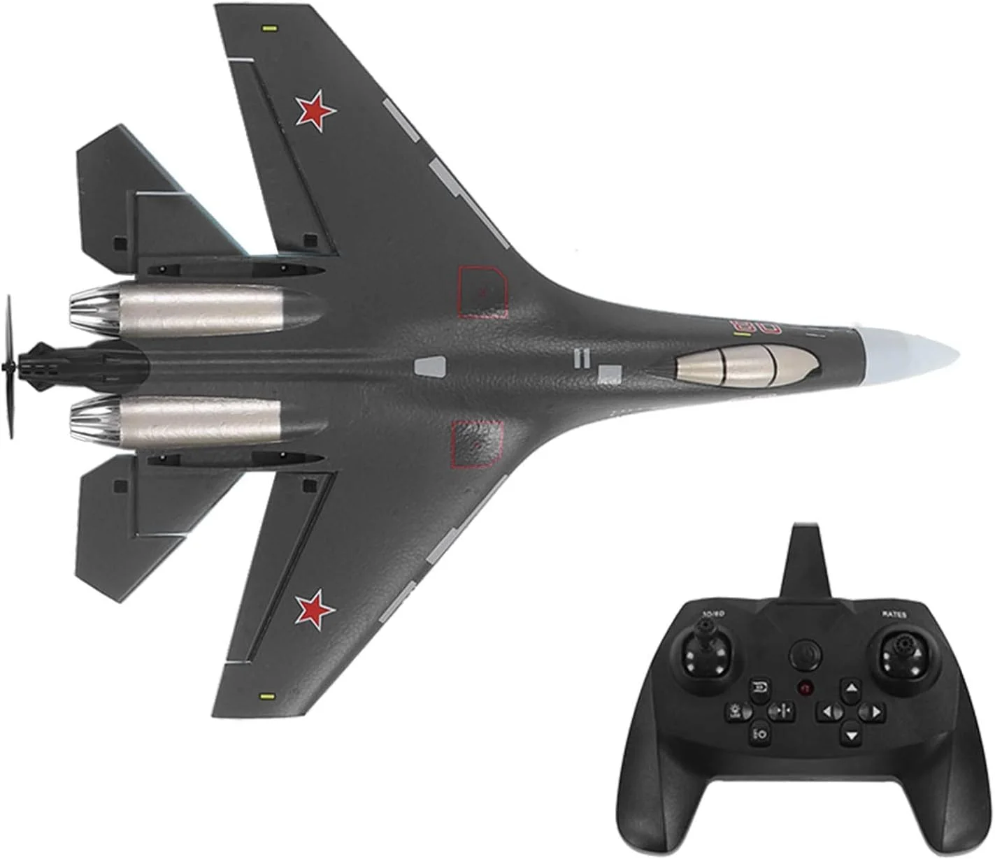 هواپیمای RC، هواپیمای الکتریکی SU-35 با 6 ژیروسکوپ، قابلیت انجام حرکات 360 درجه، 4 کانال، هواپیمای کنترل از راه دور برای کودکان و مبتدیان