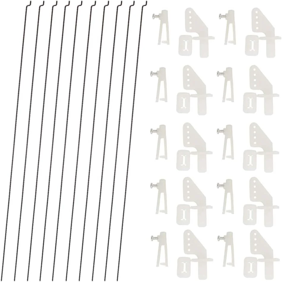 ۱۰ عدد میله فشاری فولادی به ابعاد 0.047x10.24 اینچ و ۱۰ عدد اهرم کنترلی نایلونی قفلشونده به ابعاد 0.79x0.43 اینچ با ۴ سوراخ برای قطعات DIY هواپیمای مدل RC ۱۰ عدد میله فشاری فولادی به ابعاد 0.047x10.24 اینچ و ۱۰ عدد اهرم کنترلی نایلونی قفلشونده به ابعاد 0.79x0.43 اینچ با ۴ سوراخ برای قطعات DIY هواپیمای مدل RC