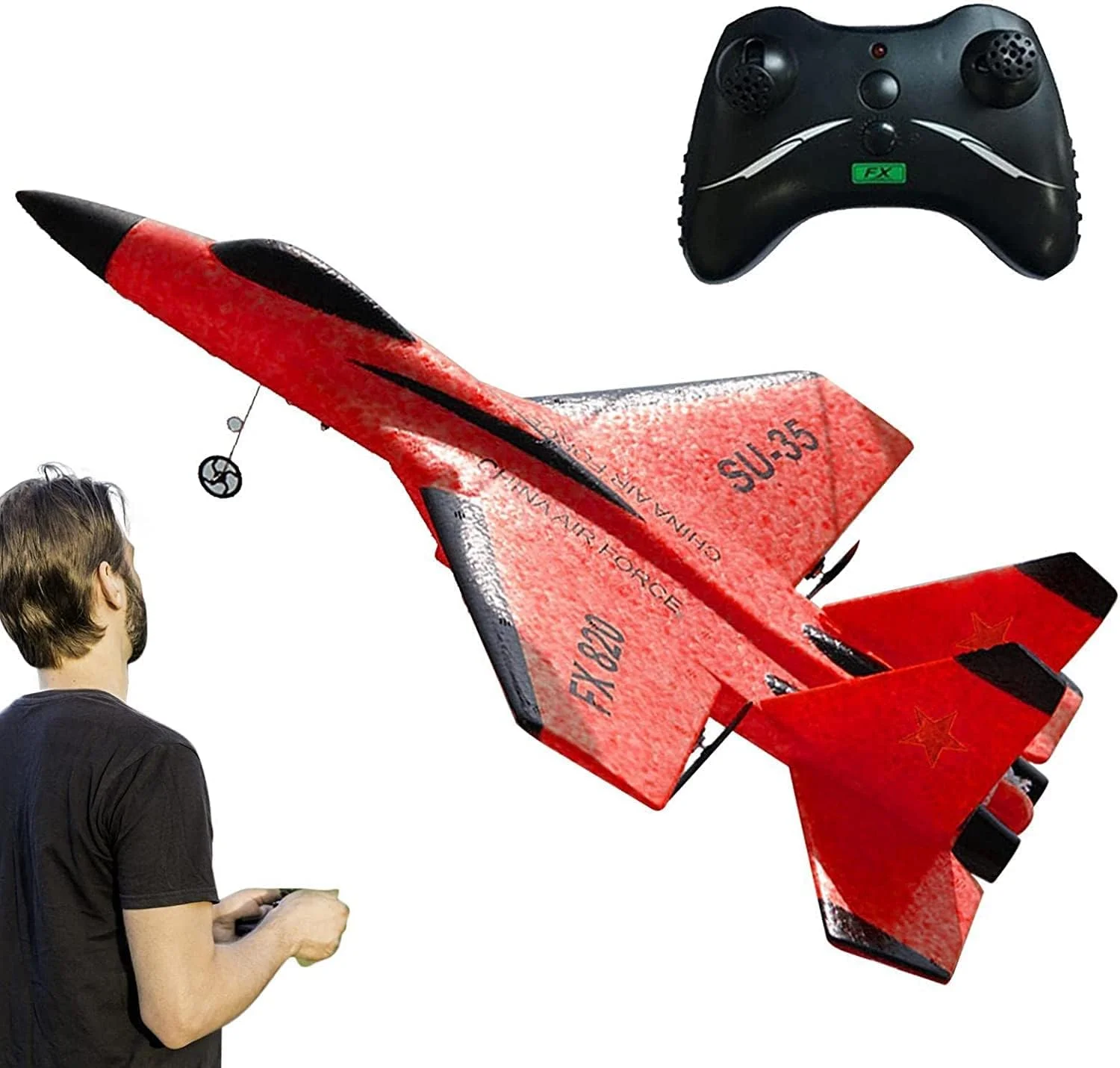 هواپیماهای آرسی، هواپیماهای کنترل از راه دور 2.4 گیگاهرتز، هواپیمای آرسی 2 کاناله، هواپیمای جنگنده فومی زرد با کنترل از راه دور با قابلیت پرواز آسان برای کودکان و بزرگسالان - رنگ ممکن است متفاوت باشد. (قرمز)