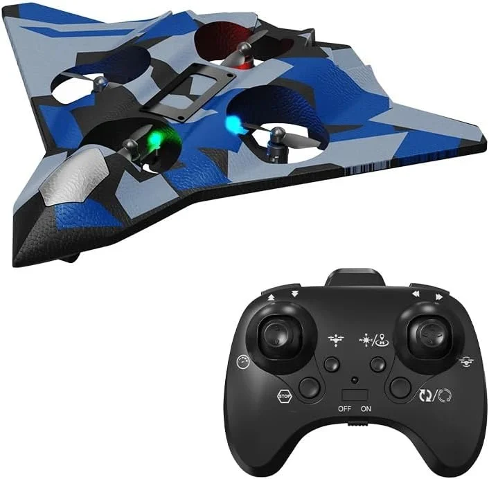 هواپیمای فومی کنترلی 2.4 گیگاهرتزی نسل ششم، هواپیمای RC، کوادکوپتر، شناور، حالت چرخش 360 درجه، 2 سرعت، نورپردازی LED، هواپیمای بال ثابت 6 کاناله ضد سقوط و پرواز آسان با 2 عدد باتری هواپیمای فومی کنترلی 2.4 گیگاهرتزی نسل ششم، هواپیمای RC، کوادکوپتر، شناور، حالت چرخش 360 درجه، 2 سرعت، نورپردازی LED، هواپیمای بال ثابت 6 کاناله ضد سقوط و پرواز آسان با 2 عدد باتری