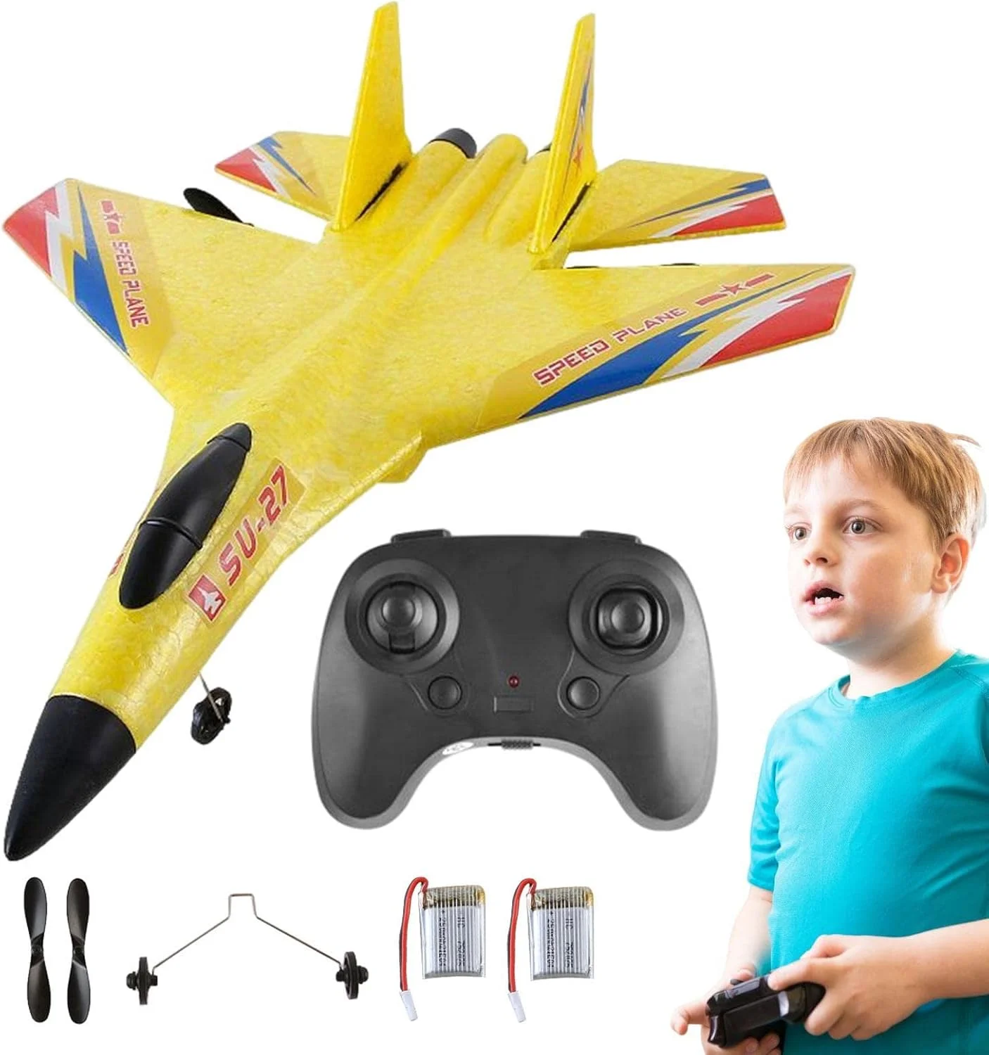 هواپیمای فومی | کنترل از راه دور با چراغ LED | اسباب بازی های پروازی سرگرم کننده در فضای باز با ژیروسکوپ تعادل خودکار، هدیه اسباب بازی مدل هواپیما برای پسران هواپیمای فومی | کنترل از راه دور با چراغ LED | اسباب بازی های پروازی سرگرم کننده در فضای باز با ژیروسکوپ تعادل خودکار، هدیه اسباب بازی مدل هواپیما برای پسران