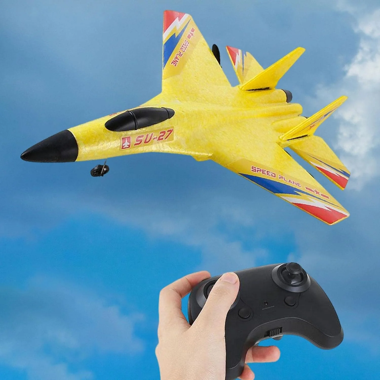 هواپیمای فومی | کنترل از راه دور با چراغ LED | اسباب بازی های پروازی سرگرم کننده در فضای باز با ژیروسکوپ تعادل خودکار، هدیه اسباب بازی مدل هواپیما برای پسران