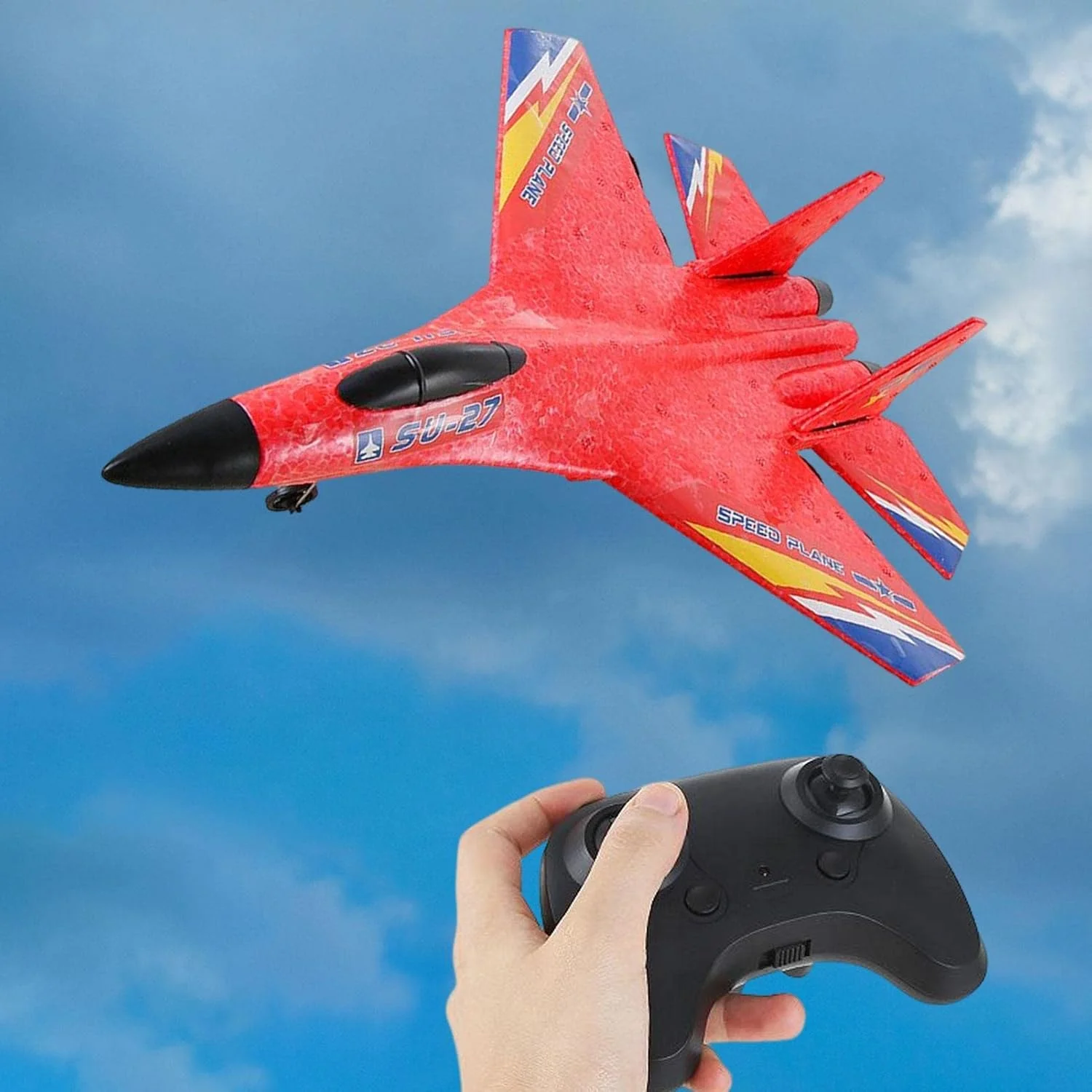 هواپیمای فومی | کنترل از راه دور با چراغ LED | اسباب بازی های ورزشی در فضای باز، هدیه تولد، اسباب بازی های پرنده برای پسران و دختران، با تعادل خودکار