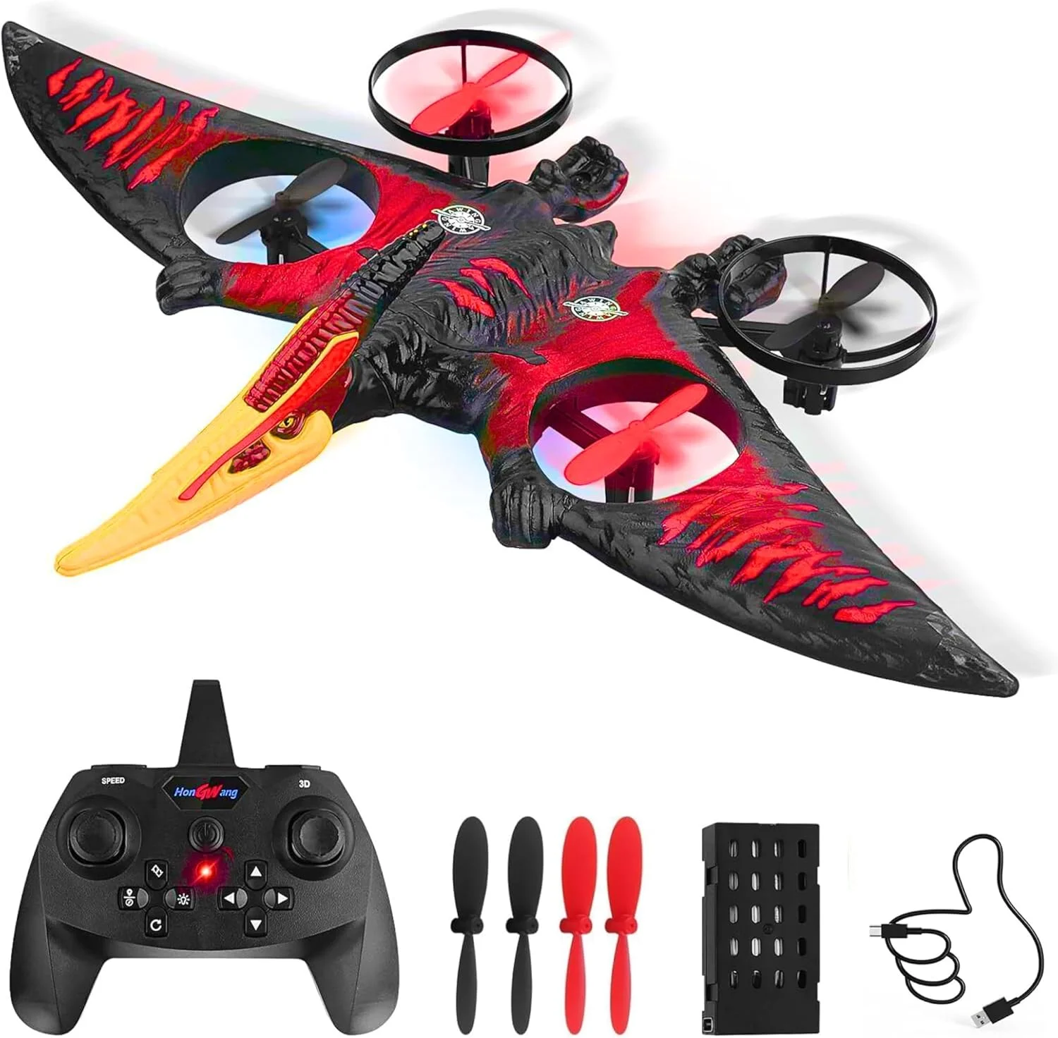 هواپیمای RC 2.4 گیگاهرتزی کنترل از راه دور - هواپیمای دایناسور RC با چراغ شب - هواپیمای جنگنده شناور RTF برای مبتدیان - اسباب بازی هواپیما با چراغ های رنگی شارژ USB کودکان و بزرگسالان (قرمز) هواپیمای RC 2.4 گیگاهرتزی کنترل از راه دور - هواپیمای دایناسور RC با چراغ شب - هواپیمای جنگنده شناور RTF برای مبتدیان - اسباب بازی هواپیما با چراغ های رنگی شارژ USB کودکان و بزرگسالان (قرمز)