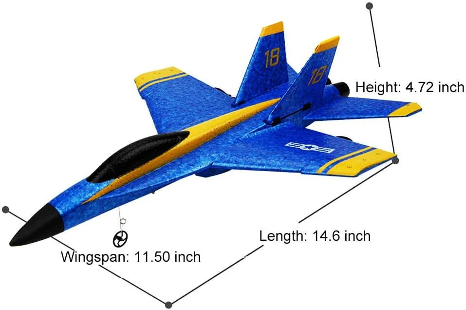 هواپیمای کنترلی از راه دور، هواپیمای RC دو کاناله 2.4 گیگاهرتزی آماده پرواز، هواپیمای RC با پرواز آسان و اسباب بازی هدیه عالی برای مبتدیان و کودکان، ارتقا یافته با محافظ ملخ