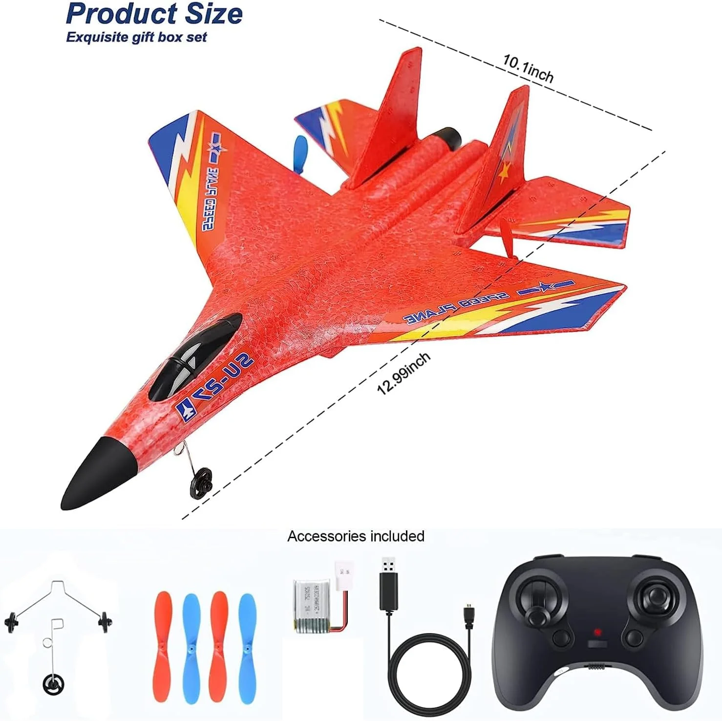 هواپیمای کنترلی 2.4 گیگاهرتز 2 کاناله S SGTT PRO با ژیروسکوپ و چراغ های شب و یک باتری، مناسب برای بزرگسالان، مبتدیان و کودکان برای پرواز آسان (قرمز) هواپیمای کنترلی 2.4 گیگاهرتز 2 کاناله S SGTT PRO با ژیروسکوپ و چراغ های شب و یک باتری، مناسب برای بزرگسالان، مبتدیان و کودکان برای پرواز آسان (قرمز)