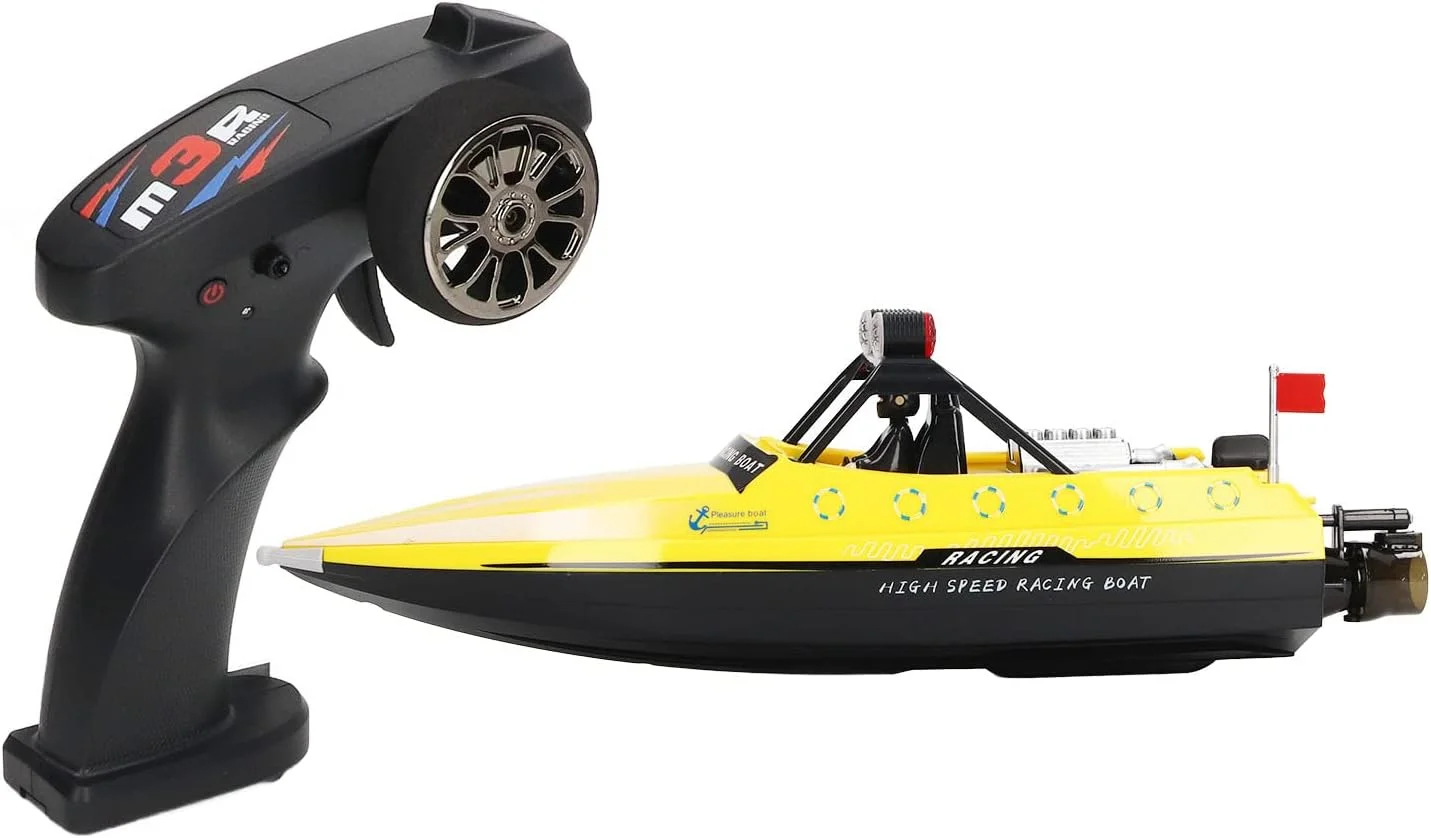 اسباب بازی قایق بادبانی RC، قایق RC با حساسیت بالا 16 کیلومتر در ساعت برای استخر (زرد)