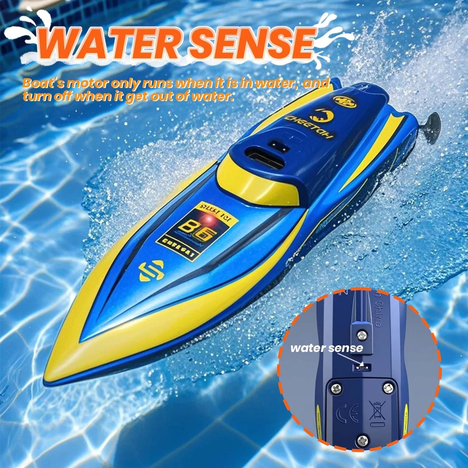 مینی قایق کنترلی از راه دور QUN XING با فرکانس 2.4 گیگاهرتز و قابلیت چرخش 360 درجه به همراه باتری قابل شارژ مناسب برای اسباب بازی های استخر کودکان بالای 6 سال - آبی