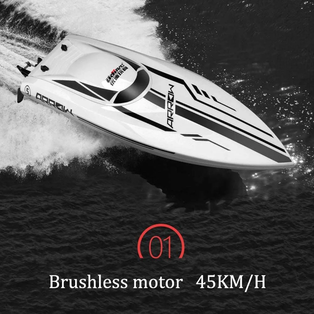 قایق کنترلی بزرگ براشلس با سرعت بالا 30 مایل در ساعت، مناسب برای مسابقات از راه دور در دریاچه، استخر، رودخانه و آب، اسباب بازی کنترلی (B، 2 باتری)