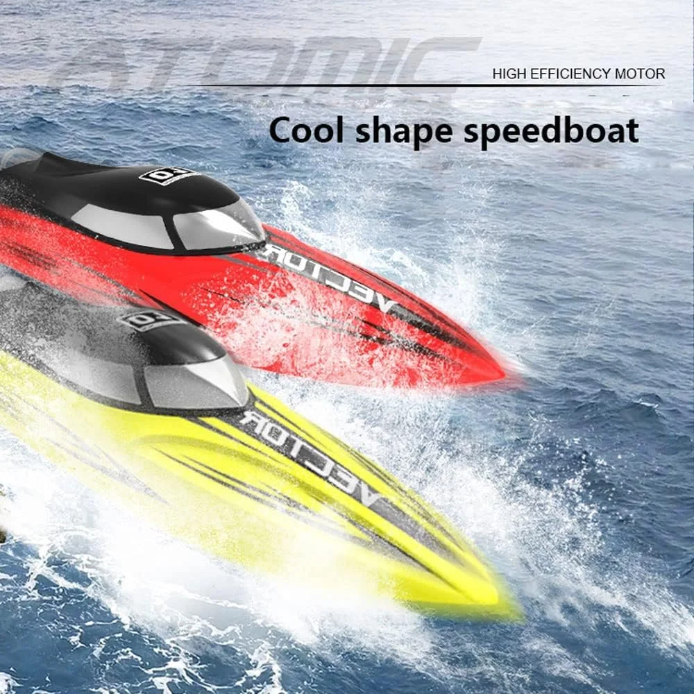 قایق های آرسی براشلس برای قایق کنترل از راه دور سریع 60 کیلومتر در ساعت با 2 باتری قابل شارژ برای دریاچه ها قایق های آرسی پر سرعت 2.4 گیگاهرتز برای هدیه کودکان پسران دختران (قرمز)