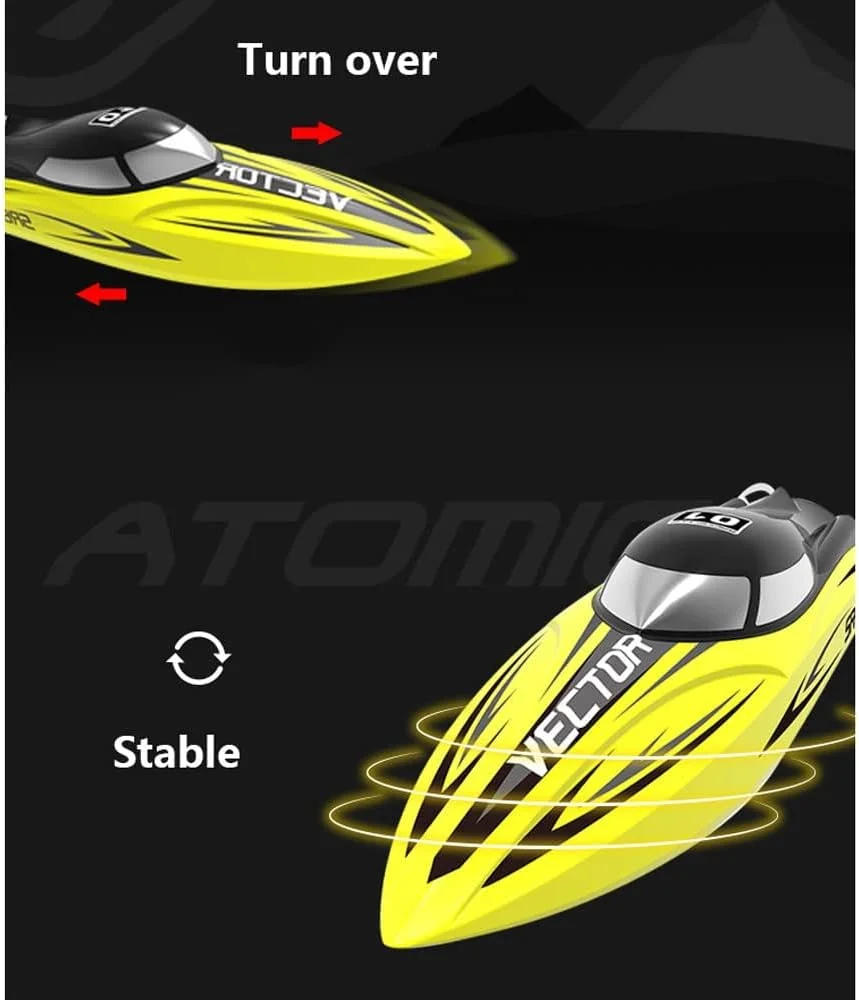 قایق های آرسی براشلس برای قایق کنترل از راه دور سریع 60 کیلومتر در ساعت با 2 باتری قابل شارژ برای دریاچه ها قایق های آرسی پر سرعت 2.4 گیگاهرتز برای هدیه کودکان پسران دختران (قرمز)