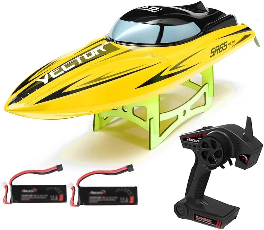 قایق کنترلی ┃ قایق های آرسی با سرعت 55+ کیلومتر در ساعت برای پسران ┃ موتور براشلس خنک شونده با آب 3536 ┃ قایق مسابقه ای الکتریکی آرسی سریع برای دریاچه با قابلیت بازیابی خودکار