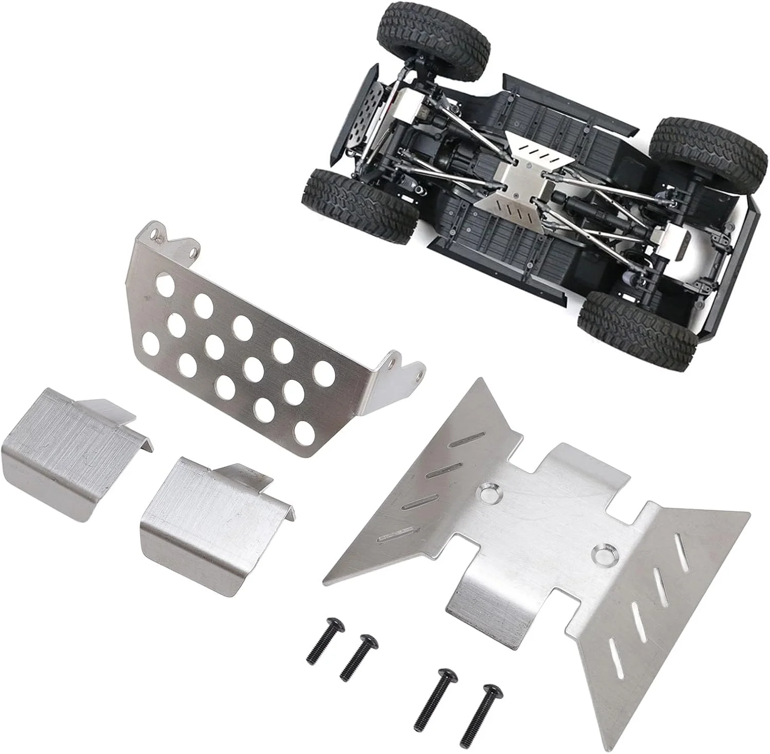محافظ شاسی فلزی ماشین کنترلی Noennrc، محافظ صفحه لغزنده شاسی، محافظ محور، محافظ جلویی برای SCX10 III