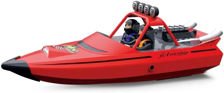 قایق کنترلی - قایق های کنترلی از راه دور 2.4 گیگاهرتزی با سرعت بالا برای استخر، دریاچه و رودخانه، قایق مسابقه ای کوچک با چراغ های LED برای اسباب بازی آبی تابستانی (قرمز)