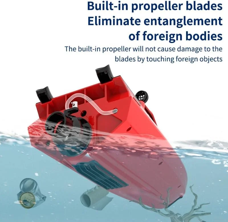 قایق کنترلی - قایق های کنترلی از راه دور 2.4 گیگاهرتزی با سرعت بالا برای استخر، دریاچه و رودخانه، قایق مسابقه ای کوچک با چراغ های LED برای اسباب بازی آبی تابستانی (قرمز)