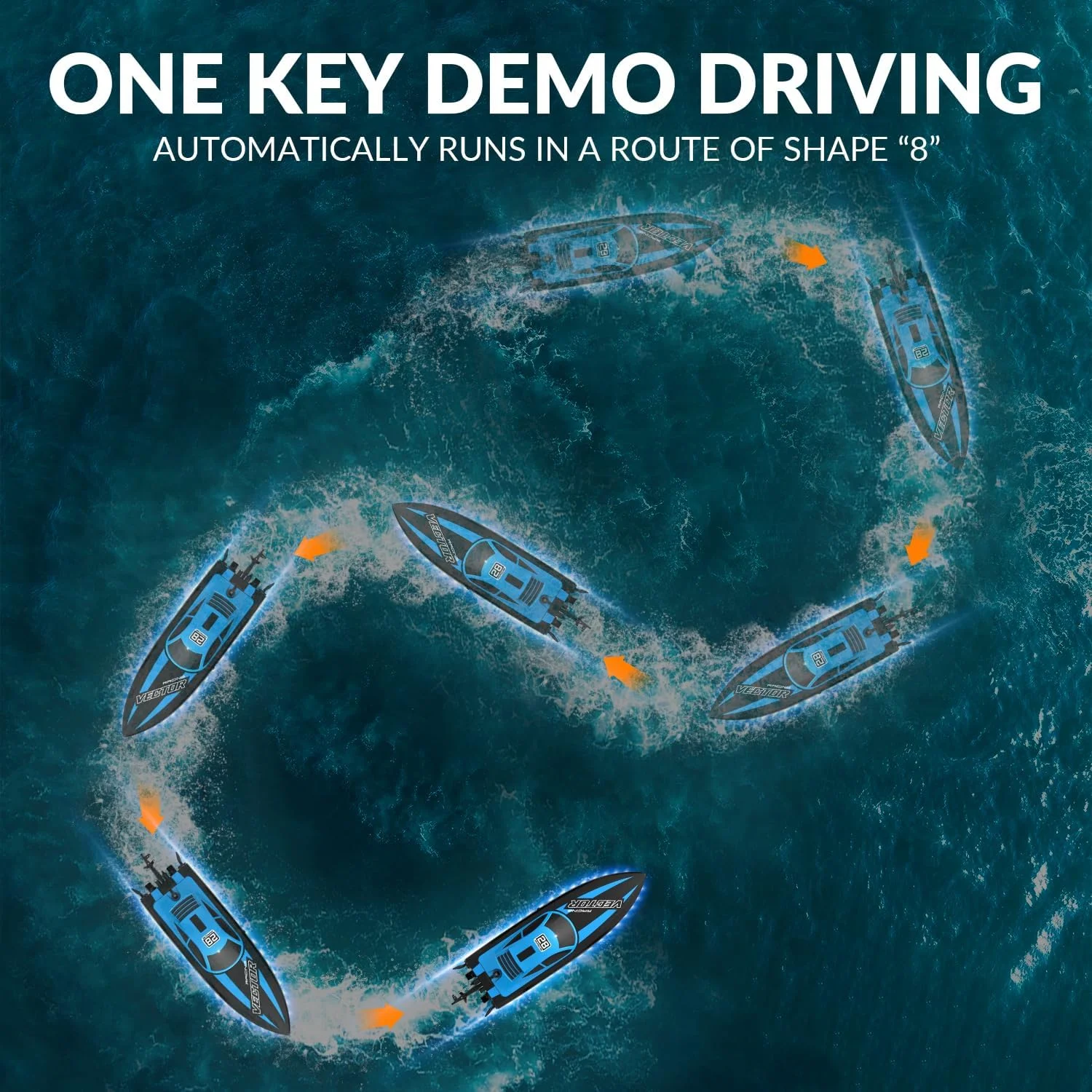 قایق کنترلی - قایق های مسابقه ای کنترلی 2.4 گیگاهرتزی با چراغ های ال ای دی برای استخرها و دریاچه ها، اسباب بازی آبی تابستانی