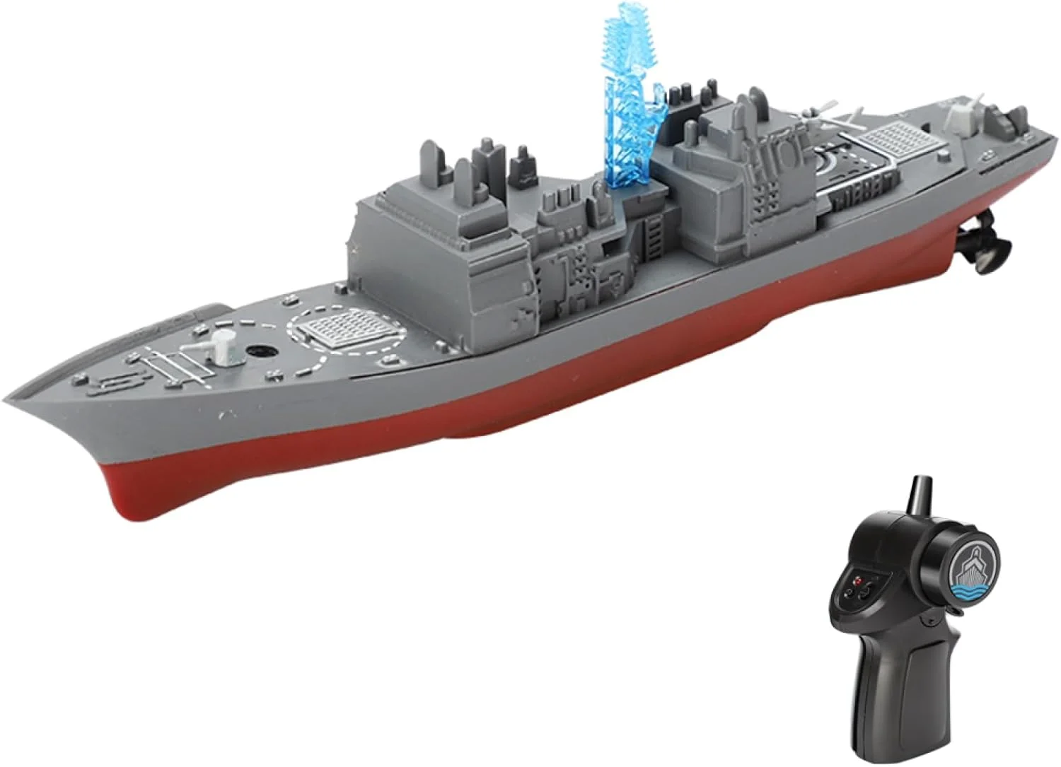 مدل کشتی جنگی اسباب بازی مینی ناو جنگی با کنترل از راه دور 2.4G ضد آب با سرعت بالا برای پسران و کودکان (مدل B)