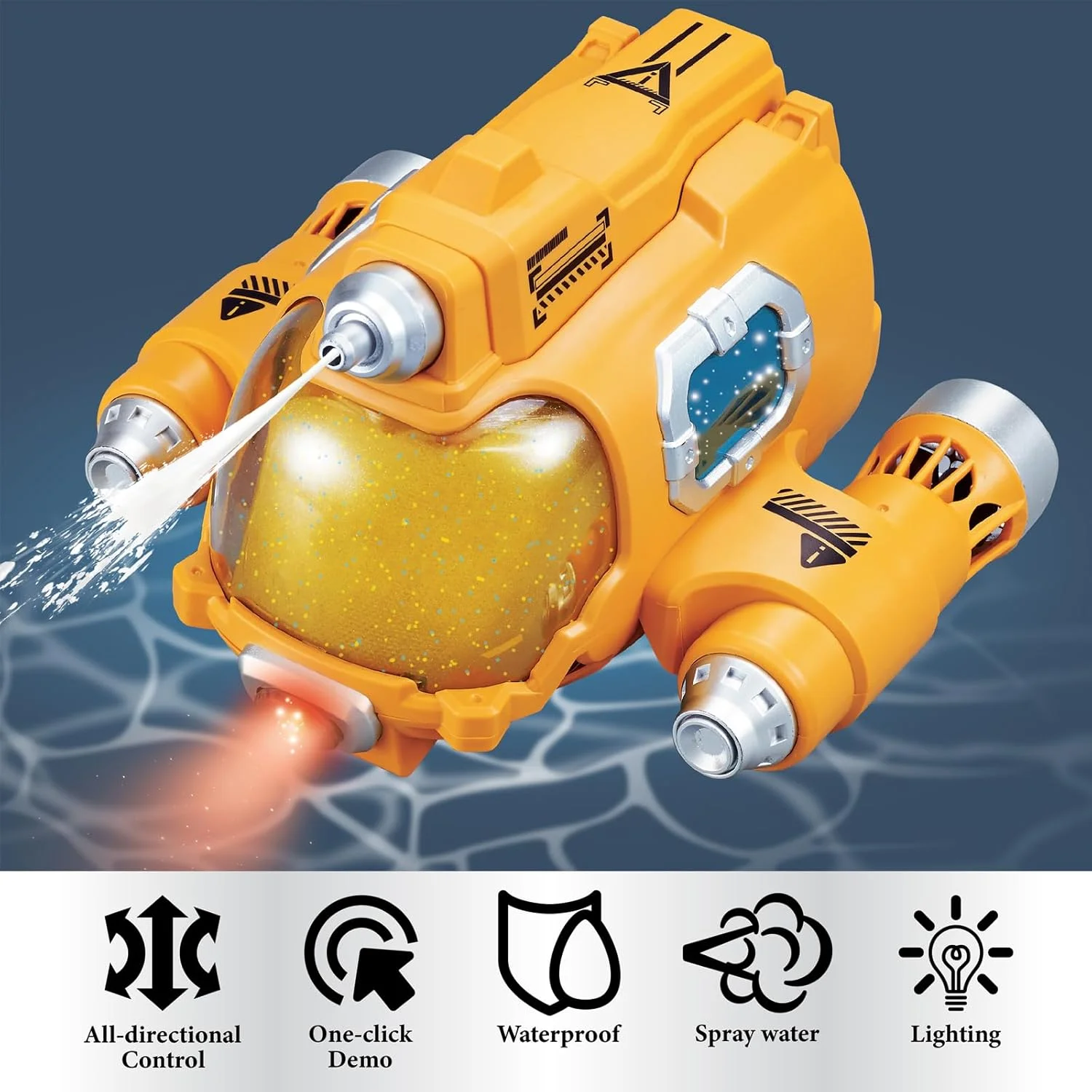 قایق موتوری کنترل از راه دور Labymos، کشتی هوایی جنگی کنترل از راه دور، قایق کنترل از راه دور 2.4 گیگاهرتز، اسباب بازی های آبی ضد آب با عملکرد آب / نسخه ی نمایشی با یک کلیک با نور