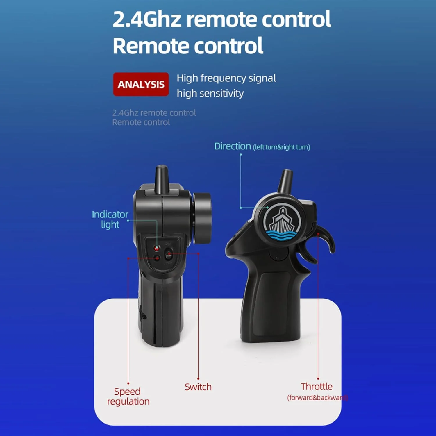 مدل کشتی جنگی اسباب بازی مینی ناو جنگی با کنترل از راه دور 2.4G ضد آب با سرعت بالا برای پسران و کودکان (مدل B)