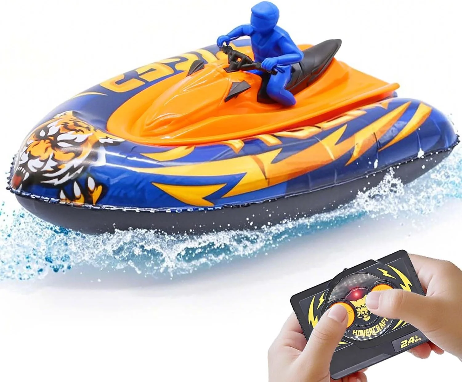 قایق کنترلی از راه دور برای کودکان به همراه سپر بادی، باتری قابل شارژ و شارژ USB، قایق کنترلی برای استخر، مناسب کودکان 8 تا 12 سال، هدیه تولد، اسباب بازی آبی تابستانی - آبی