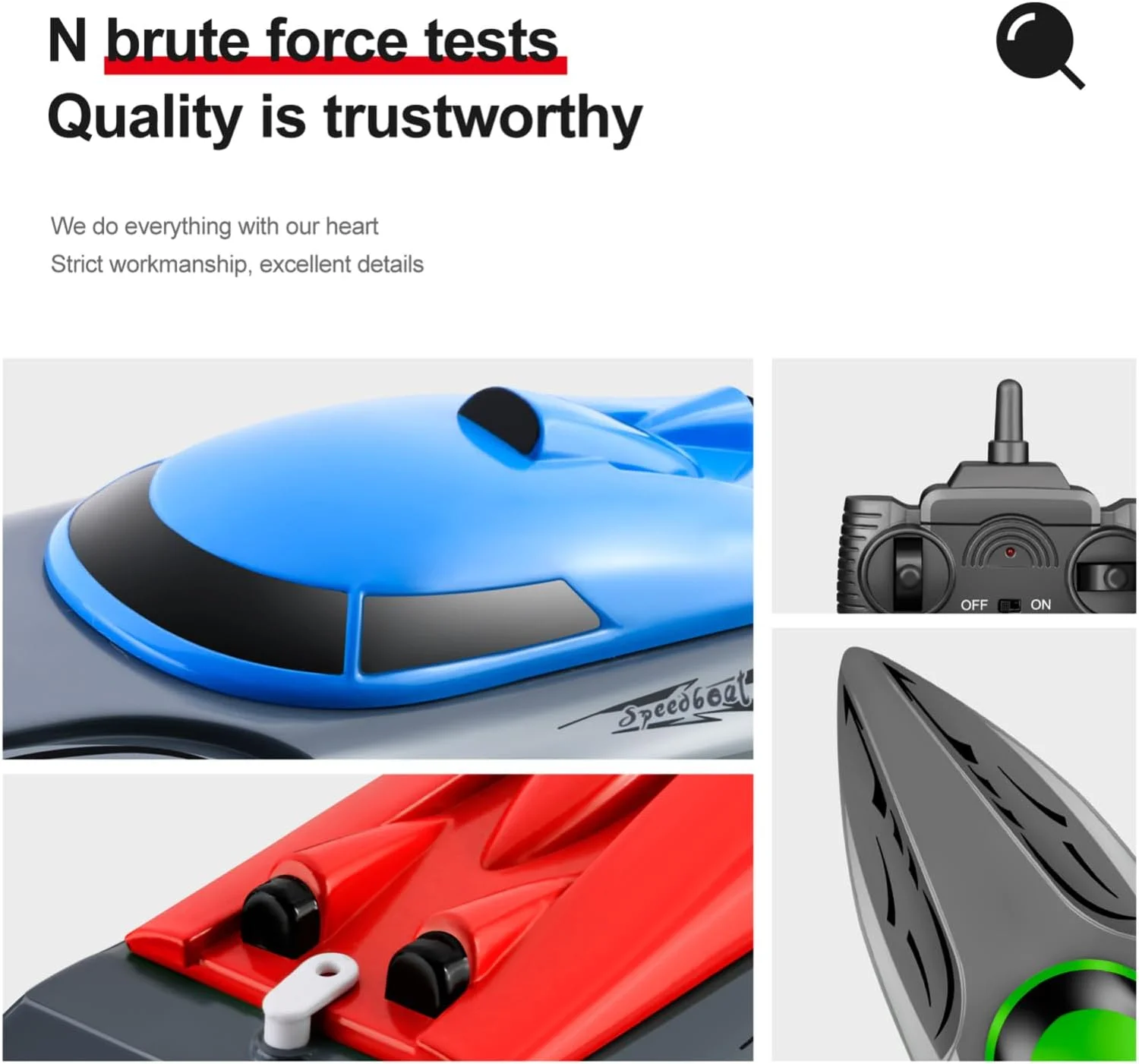 قایق کنترلی Labymos 806 2.4G، قایق اسباب بازی ضد آب با سرعت بالا 20 کیلومتر در ساعت، قایق مسابقه ای برای کودکان