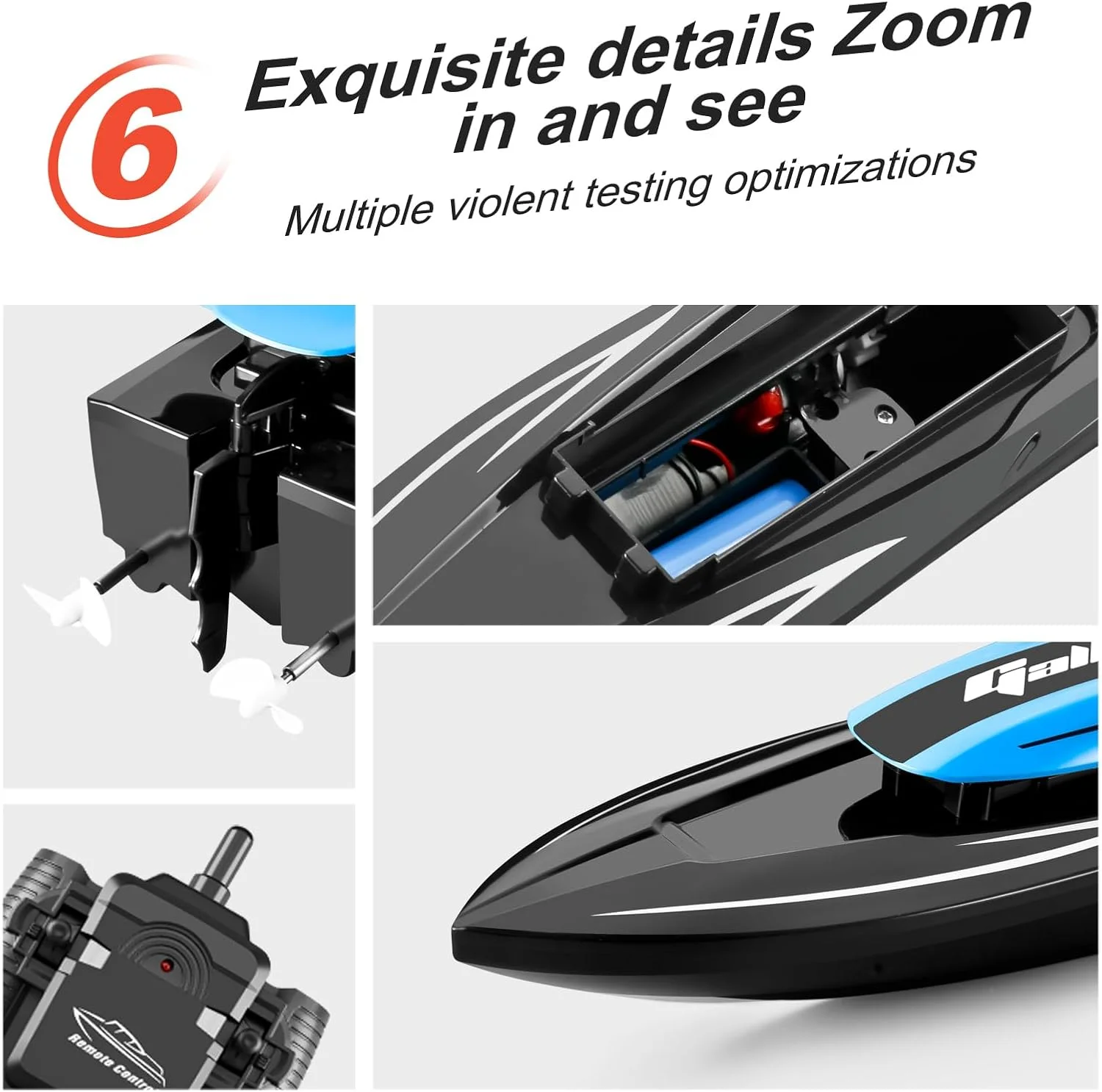 قایق کنترلی Labymos، قایق پرسرعت ضدآب با سرعت 20 کیلومتر در ساعت و نور LED، دارای موتور دوگانه