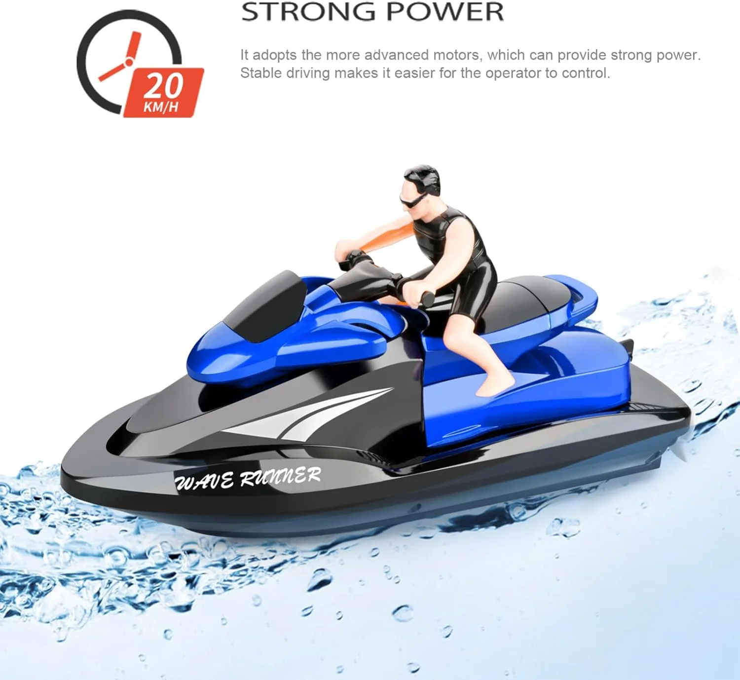 قایق موتوری کنترلی Labymos 809، قایق کنترلی پرسرعت برای استخرها و دریاچه ها، اسباب بازی ضدآب 2.4 گیگاهرتز برای کودکان پسر و دختر