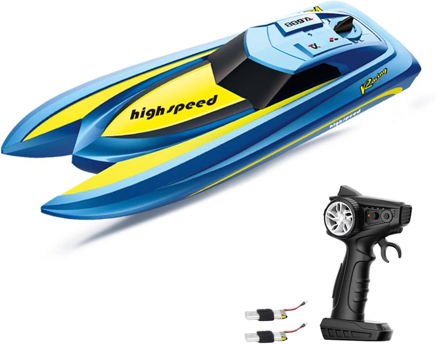 قایق کنترلی Labymos برای بزرگسالان و کودکان، قایق موتوری برقی پر سرعت 2.4 گیگاهرتز برای استخرها و دریاچه ها، قایق اسباب بازی کوچک با 2 باتری، آبی