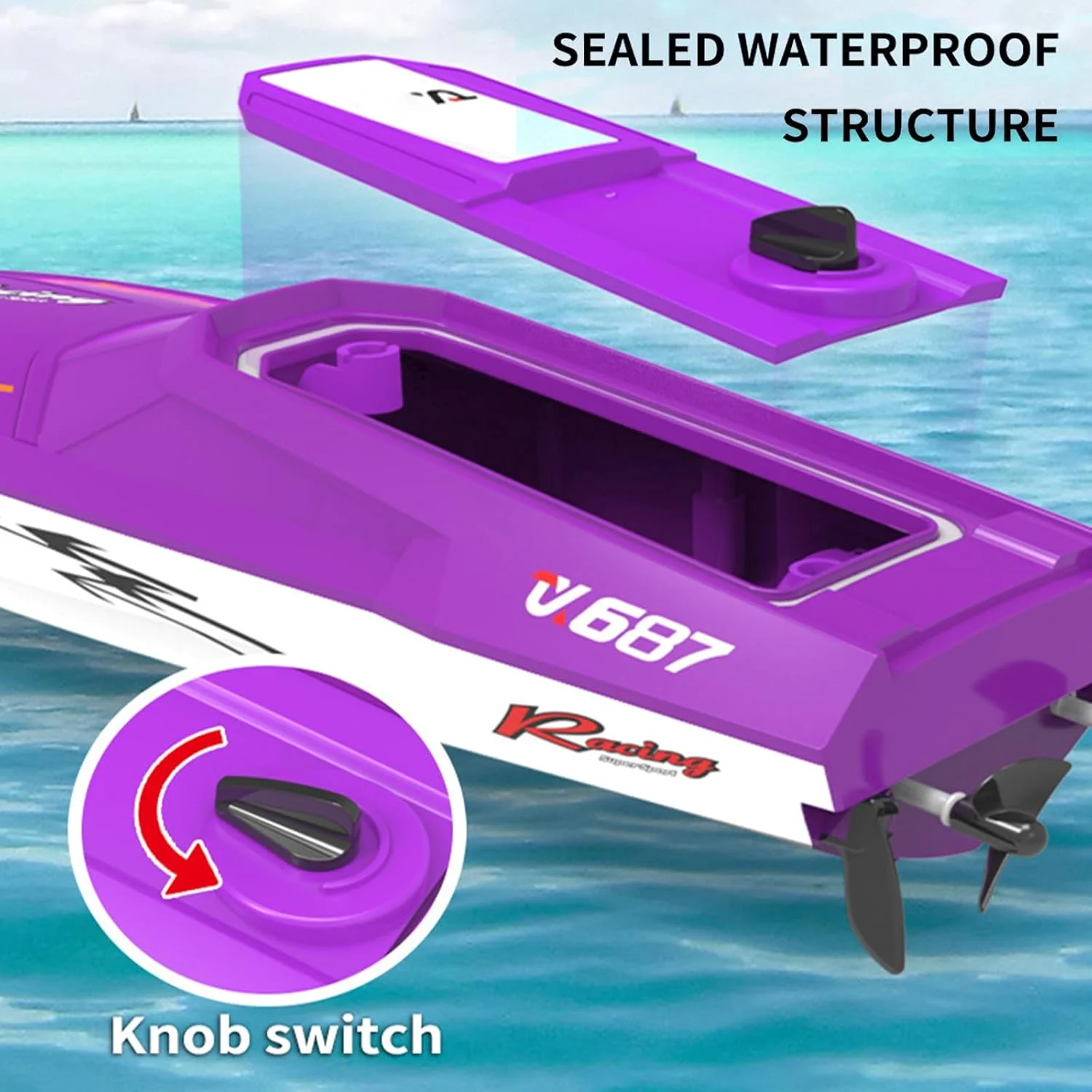 قایق کنترلی Labymos برای بزرگسالان و کودکان، قایق موتوری برقی پر سرعت 2.4 گیگاهرتز برای استخرها و دریاچه ها، قایق اسباب بازی کوچک با 2 باتری، آبی