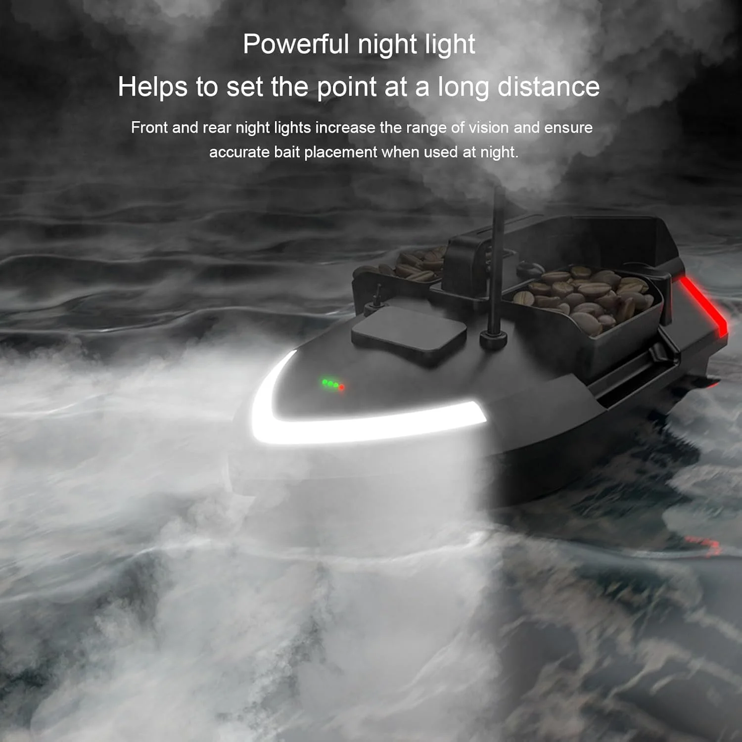 قایق ماهیگیری آرسی موتور دوگانه با ظرفیت بالای باتری و اصلاح مسیر برای فعالیت های فضای باز - قایق طعمه کنترل از راه دور 500 متری