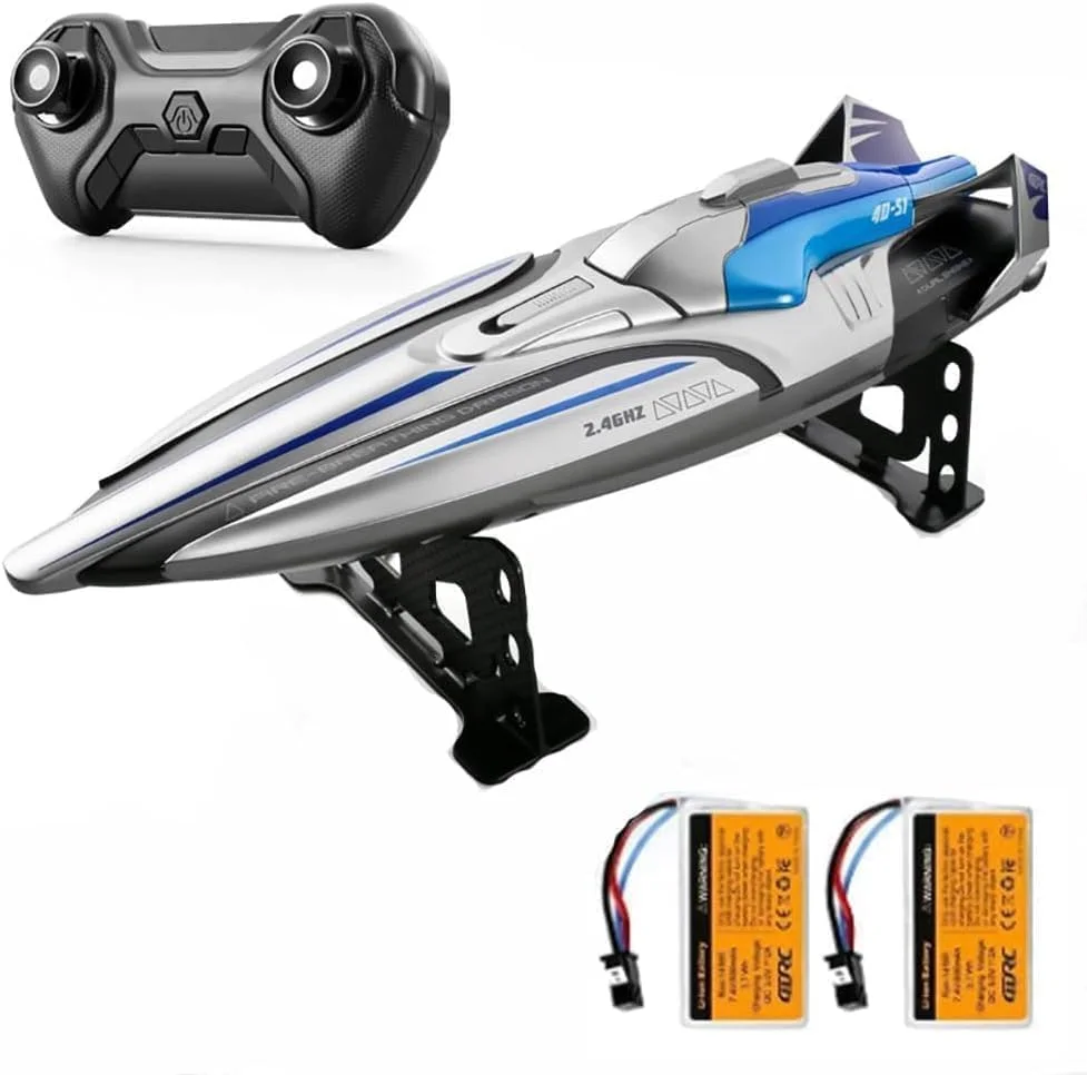 قایق کنترلی از راه دور، قایق مسابقه ای آرسی با سرعت بالا با 2 باتری قابل شارژ، کنترل بی سیم 2.4 گیگاهرتز برای استخرها و دریاچه ها، اسباب بازی ضد آب برای کودکان و بزرگسالان قایق کنترلی از راه دور، قایق مسابقه ای آرسی با سرعت بالا با 2 باتری قابل شارژ، کنترل بی سیم 2.4 گیگاهرتز برای استخرها و دریاچه ها، اسباب بازی ضد آب برای کودکان و بزرگسالان