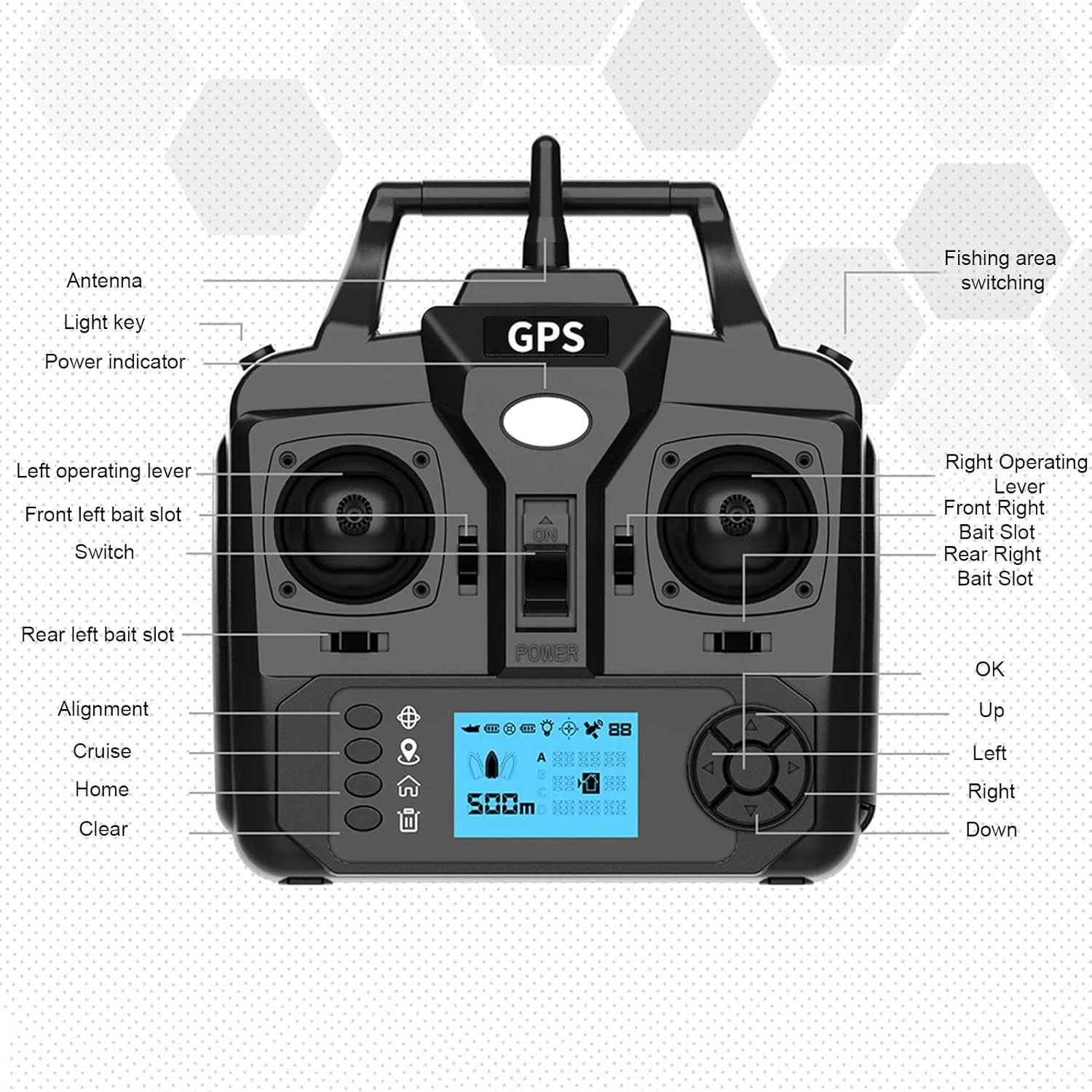 قایق طعمه ماهیگیری رادیو کنترلی Keenso، قایق طعمه ماهیگیری رادیو کنترلی با 4 محفظه طعمه، حالت های بازگشت هوشمند، انتقال فاصله در زمان واقعی، باتری 5200 میلی آمپر، برد 500 متر (نارنجی)