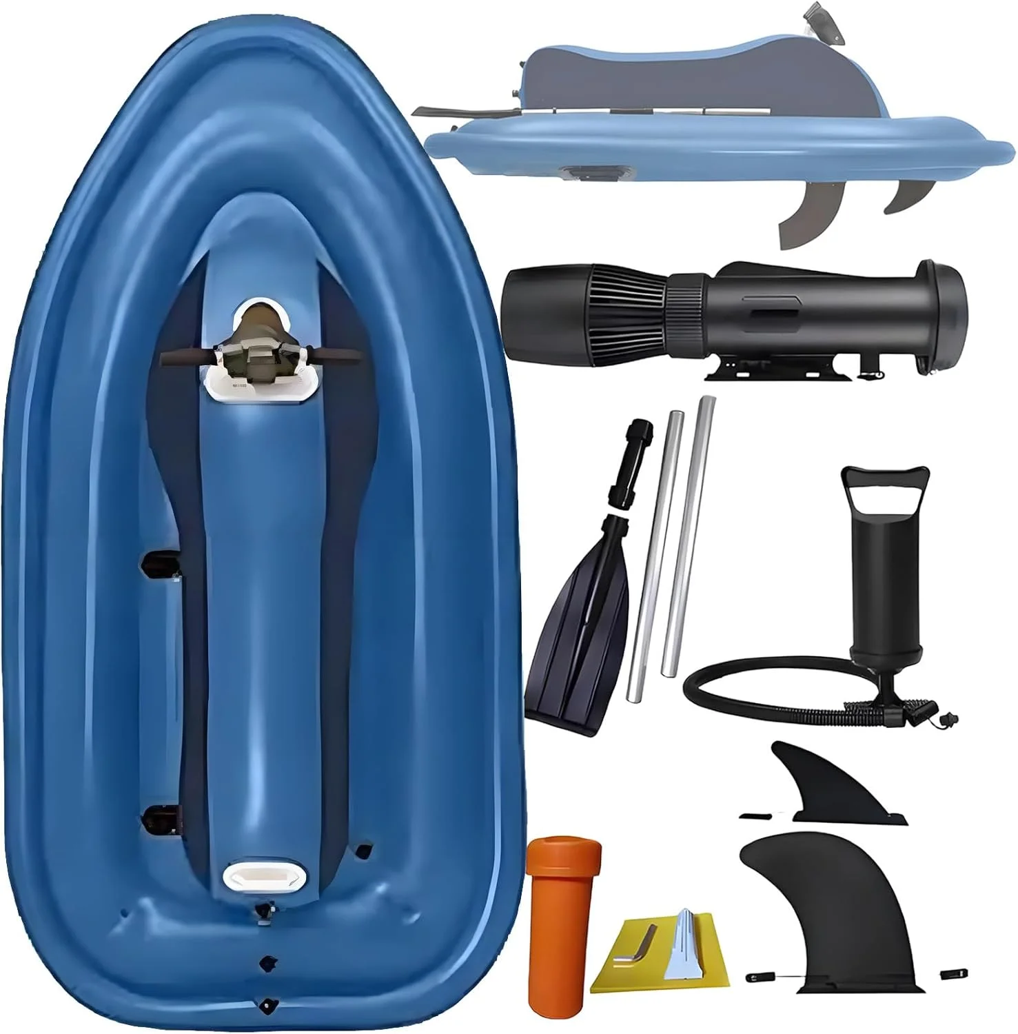 قایق موتوری بادی خانوادگی، طراحی ایمنی دوگانه، حداکثر بار 150 کیلوگرم، اسکوتر 500 وات 700 وات انتخابی، تنظیمات 10 سرعته، برای استخر دریاچه اقیانوس قایق موتوری+700Wpro16AThruster