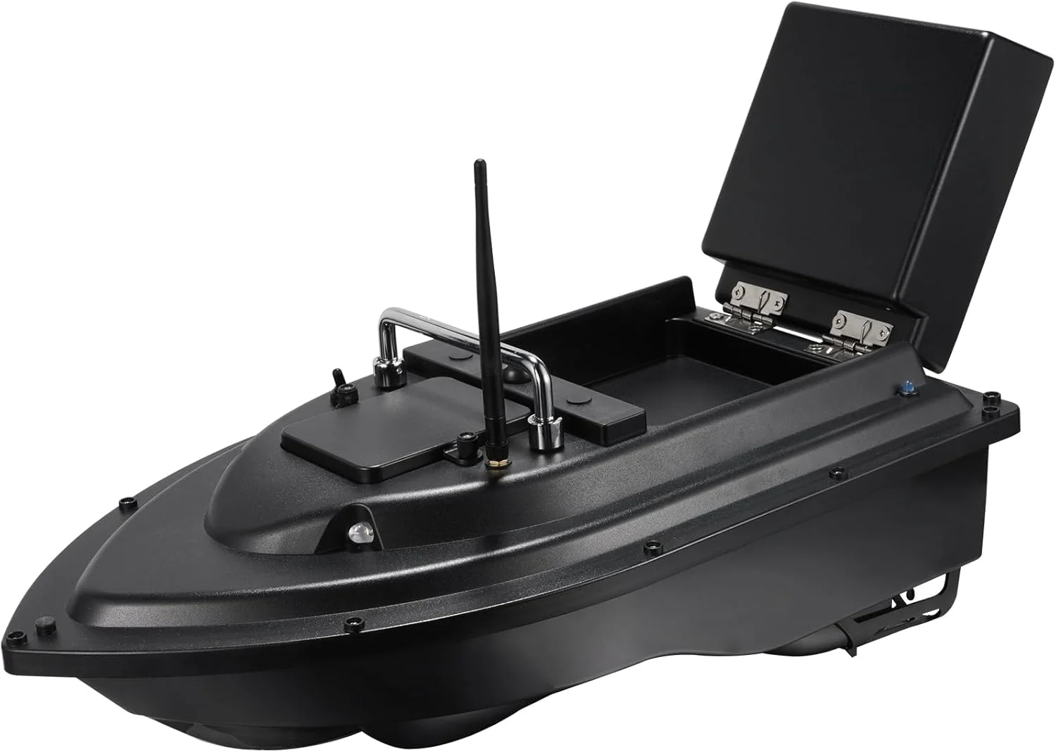 قایق طعمه پاشی ماهیگیری RC با 2 باتری 5200mAh و کیف حمل، برد ریموت 500 متر، ظرفیت بار 1.5 کیلوگرم، کروز سرعت، چراغ های شب - قایق طعمه پاشی کنترل از راه دور (مشکی)