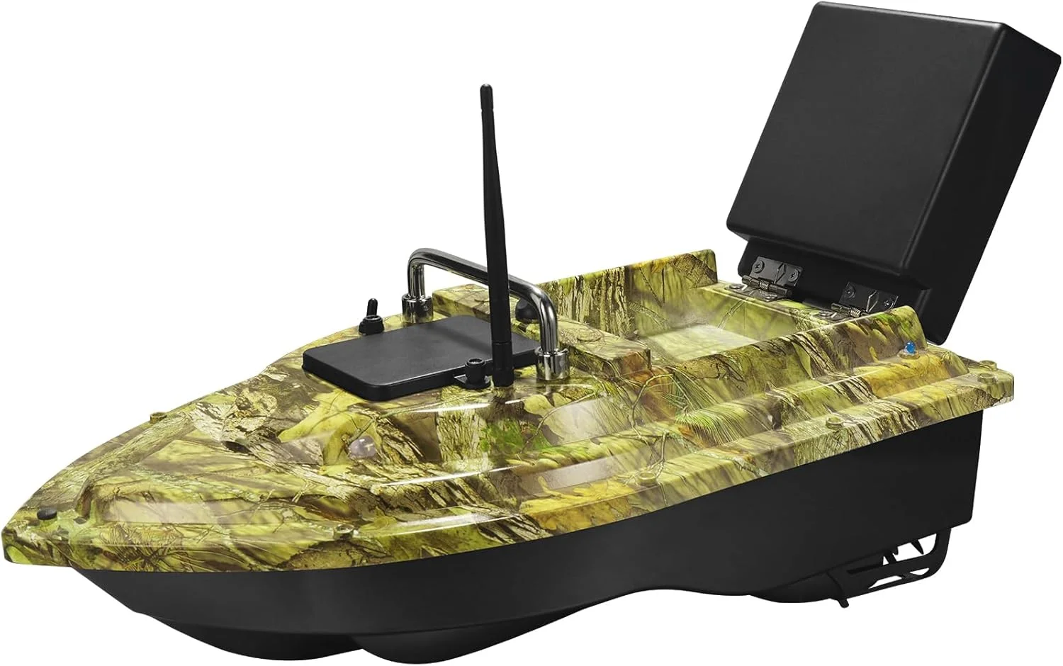 قایق طعمه پاشی برای ماهیگیری کپور با ظرفیت حمل 2 کیلوگرم، کروز کنترل، چراغ های شب، هشدار کم بودن باتری - ایده آل برای تحویل دقیق طعمه (سبز لجنی)