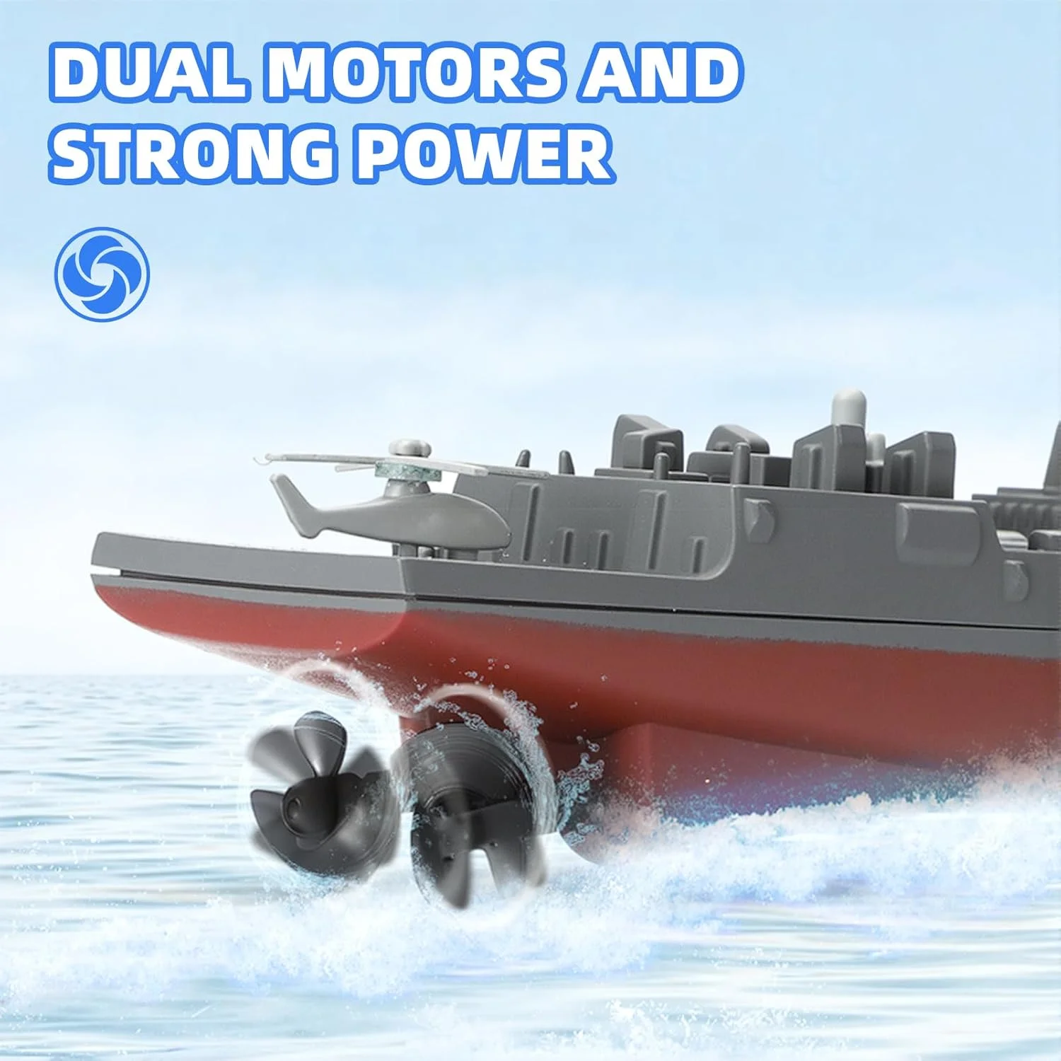 کشتی جنگی کنترلی 2.4 گیگاهرتز، اسباب بازی آبی کنترلی کشتی جنگی کوچک، مدل ناوشکن، هدیه بزرگ کودکان