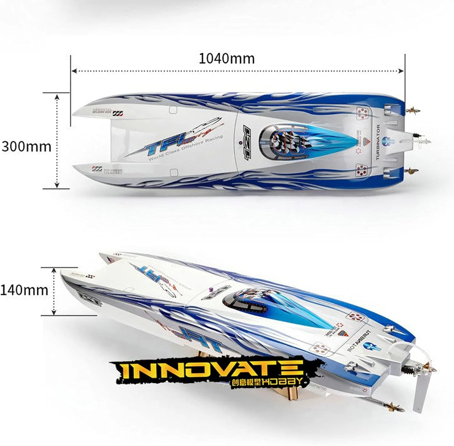 مدل قایق RC کاتاماران بدنه فایبرگلاس مدل قایق برقی براشلس