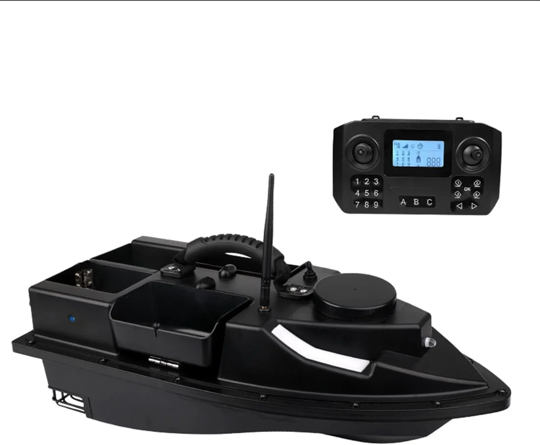 قایق طعمه پاش آرسی فان زایلوفی ZV9، دارای 4 محفظه، ظرفیت بارگیری 2 کیلوگرم، قایق طعمه پاش هوشمند ماهیگیری با موقعیت یابی GPS، بازگشت با یک کلید، چراغ LED، مشکی