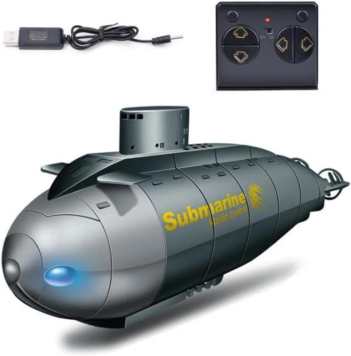 قایق زیردریایی مینیاتوری کنترلی FunXylophy، قایق ضد آب 6 کاناله 2.4G RC برای غواصی در استخرها، وان حمام، پارک های آبی، هدیه تابستانی (مشکی)