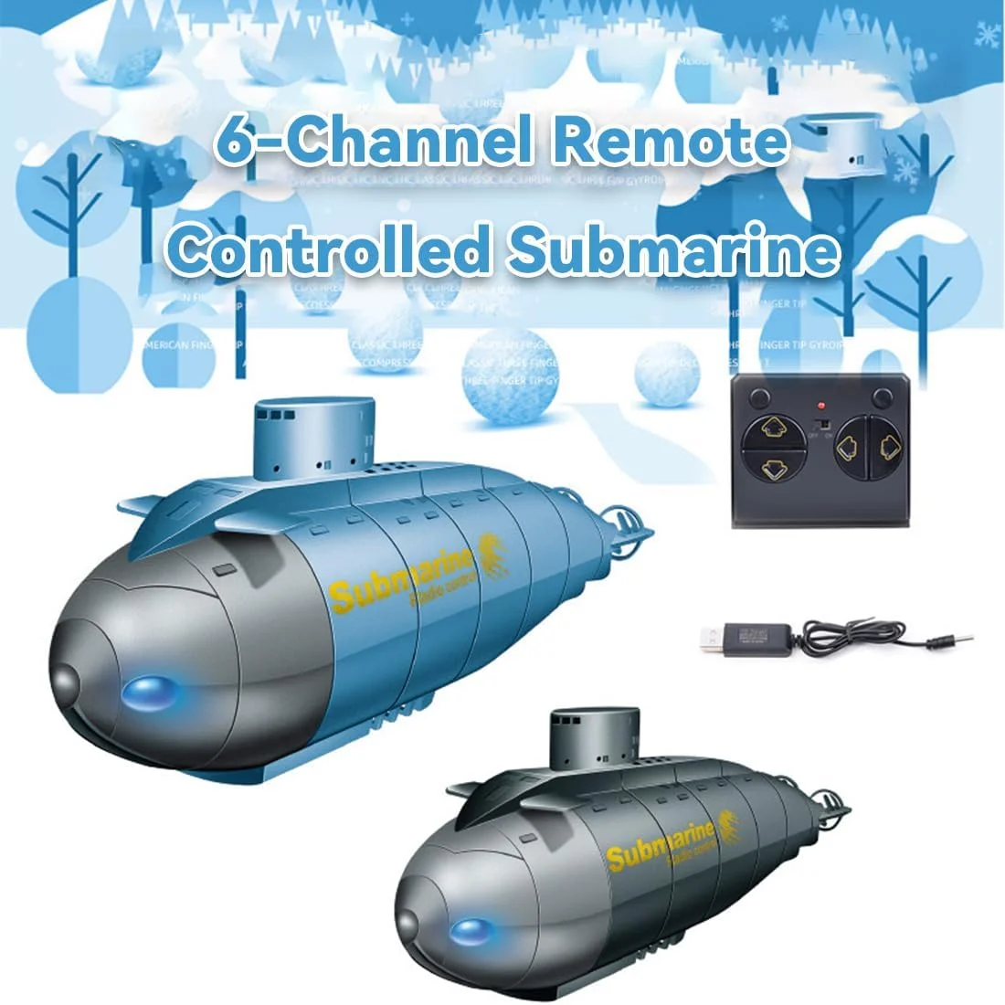 قایق زیردریایی مینیاتوری کنترلی FunXylophy، قایق ضد آب 6 کاناله 2.4G RC برای غواصی در استخرها، وان حمام، پارک های آبی، هدیه تابستانی (مشکی)