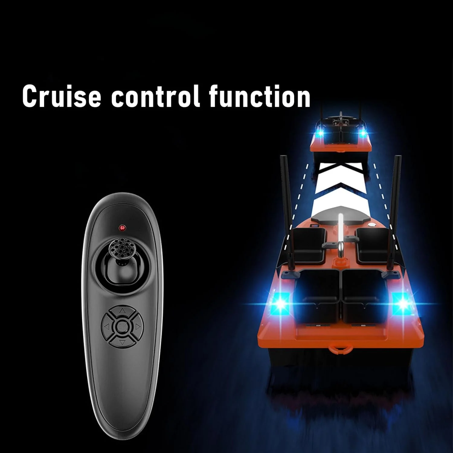 قایق طعمه پاش کنترل از راه دور، قایق طعمه پاش با ظرفیت 3 کیلوگرم و برد 500 متر مناسب برای حوضچه ها و دریا (نارنجی)