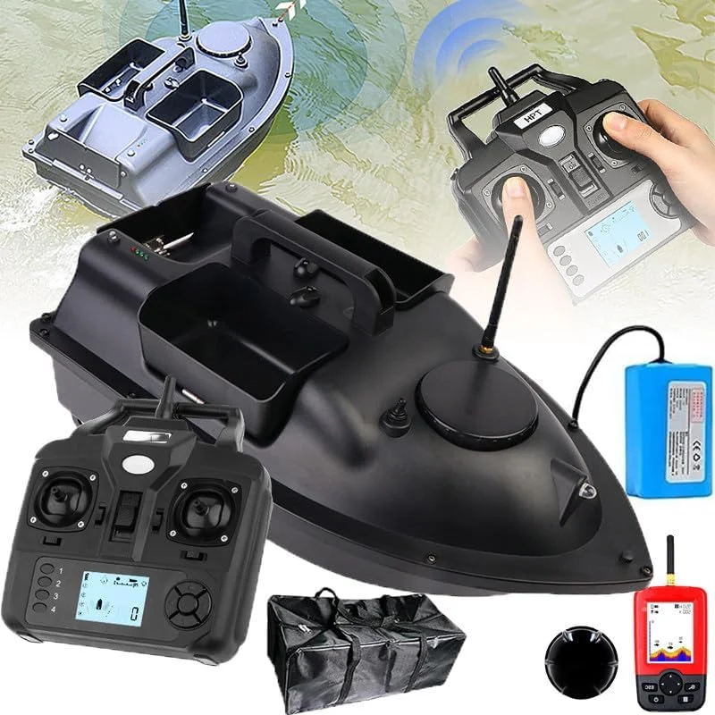 قایق طعمه ماهیگیری W5200 Mah، قایق طعمه Rc با GPS و ماهی یاب، کنترل از راه دور بی سیم 500 متری، علامت گذاری 16 مکان ماهیگیری، B